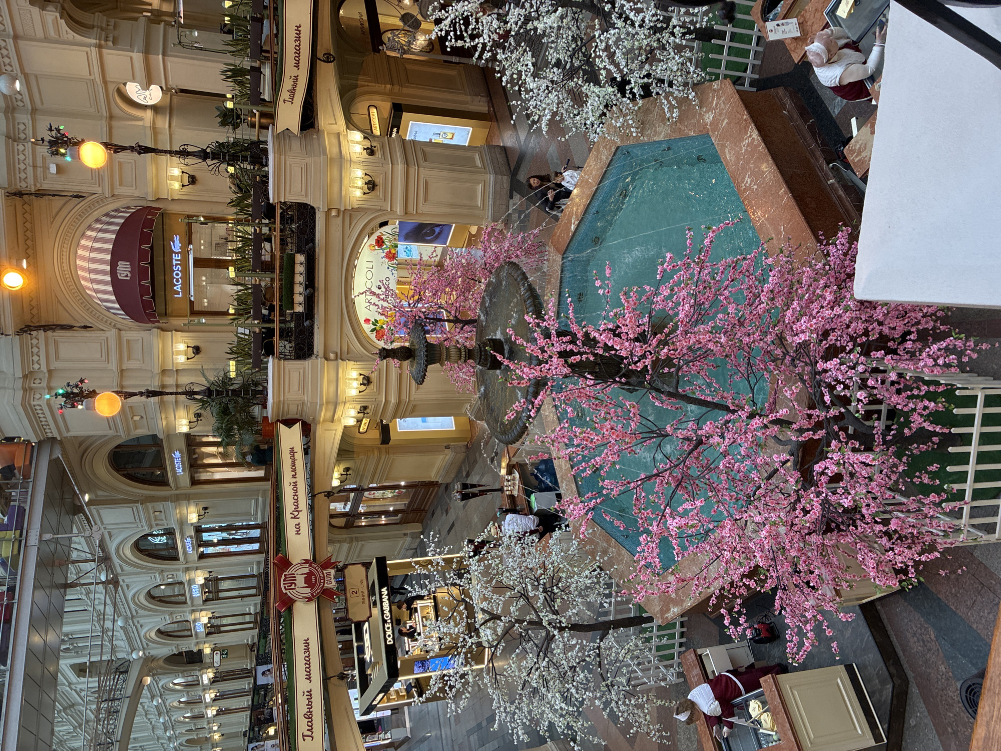 Interior view of GUM department store documented in Moscow