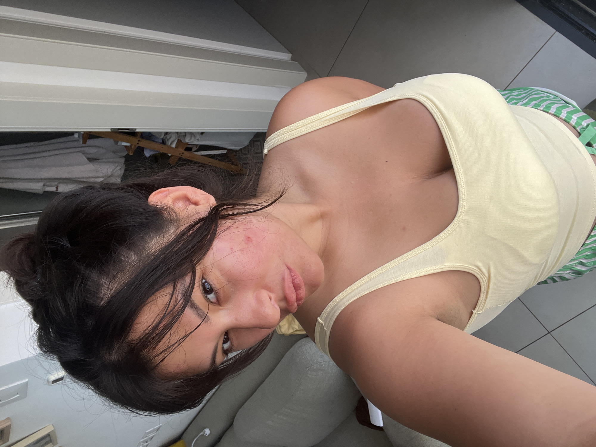 Lazy morning at home in Kiryat Bialik with a child