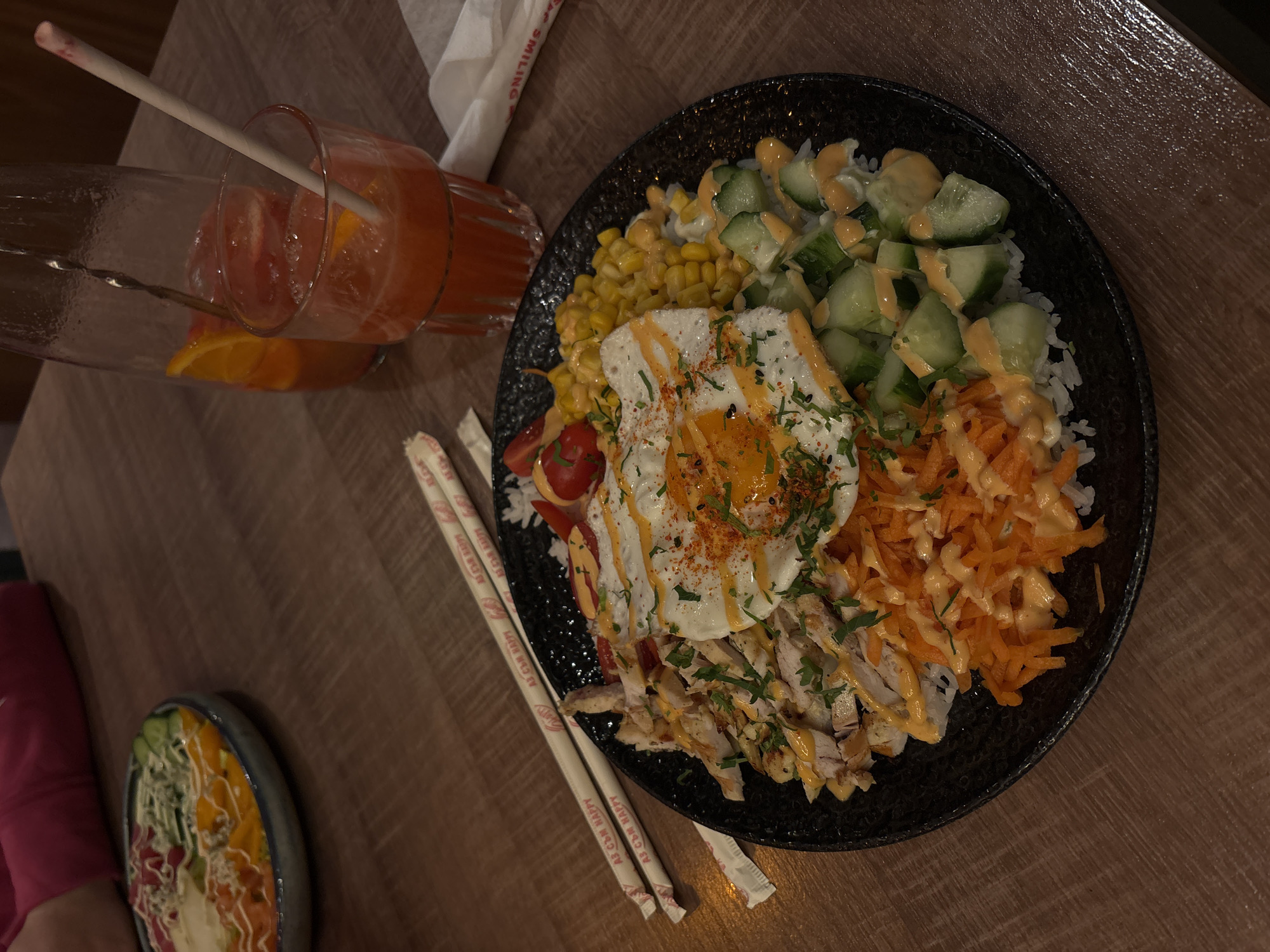 Dinner documented in Varna: rice bowl with vegetables