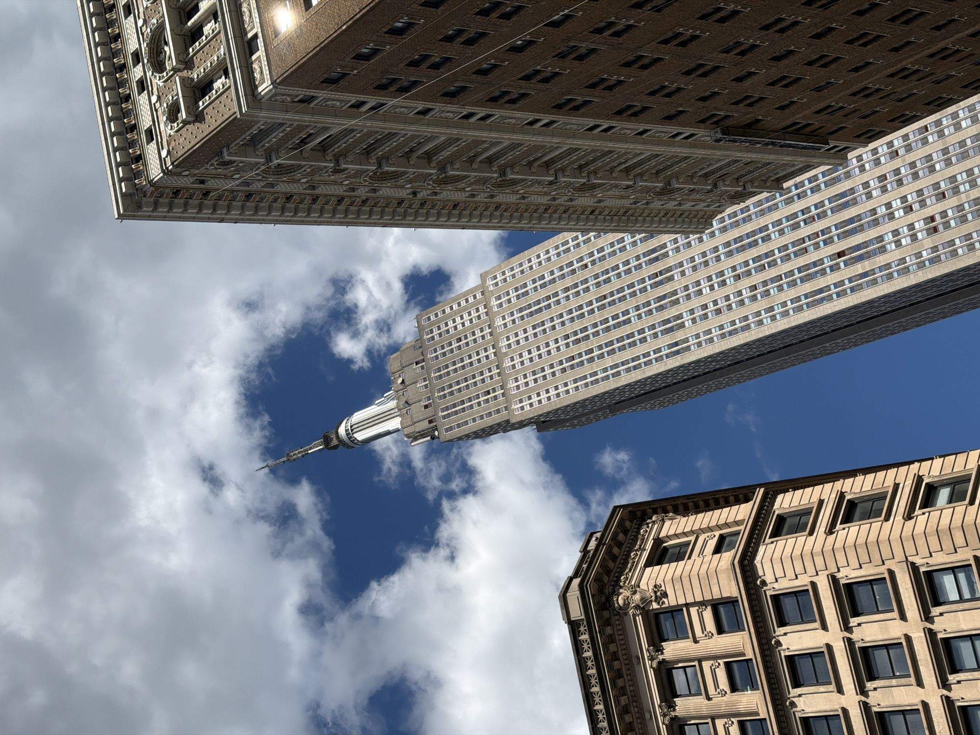 Coffee in hand, exploring the Empire State Building block