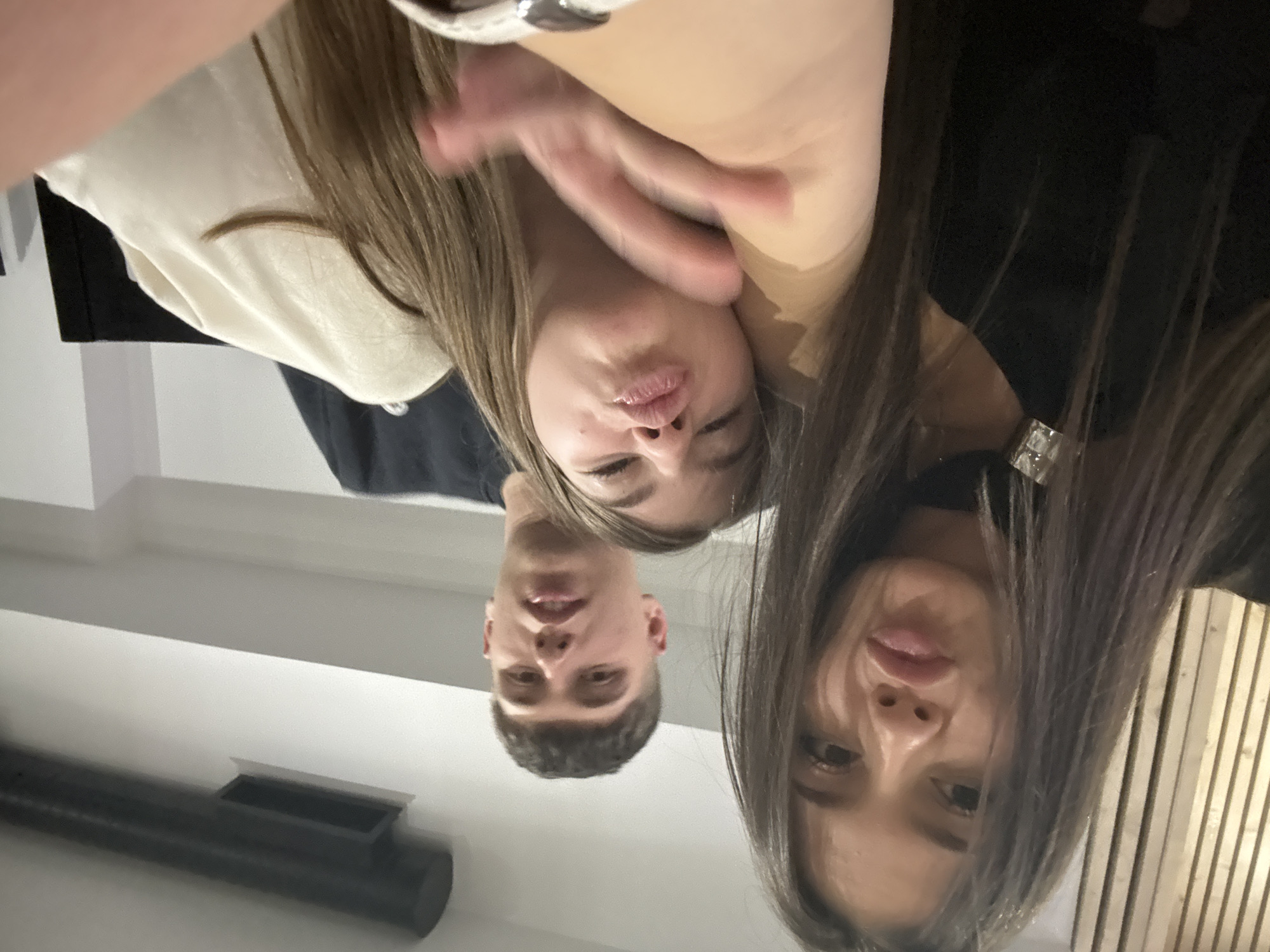 Three people photographed upside down in Varna, Bulgaria