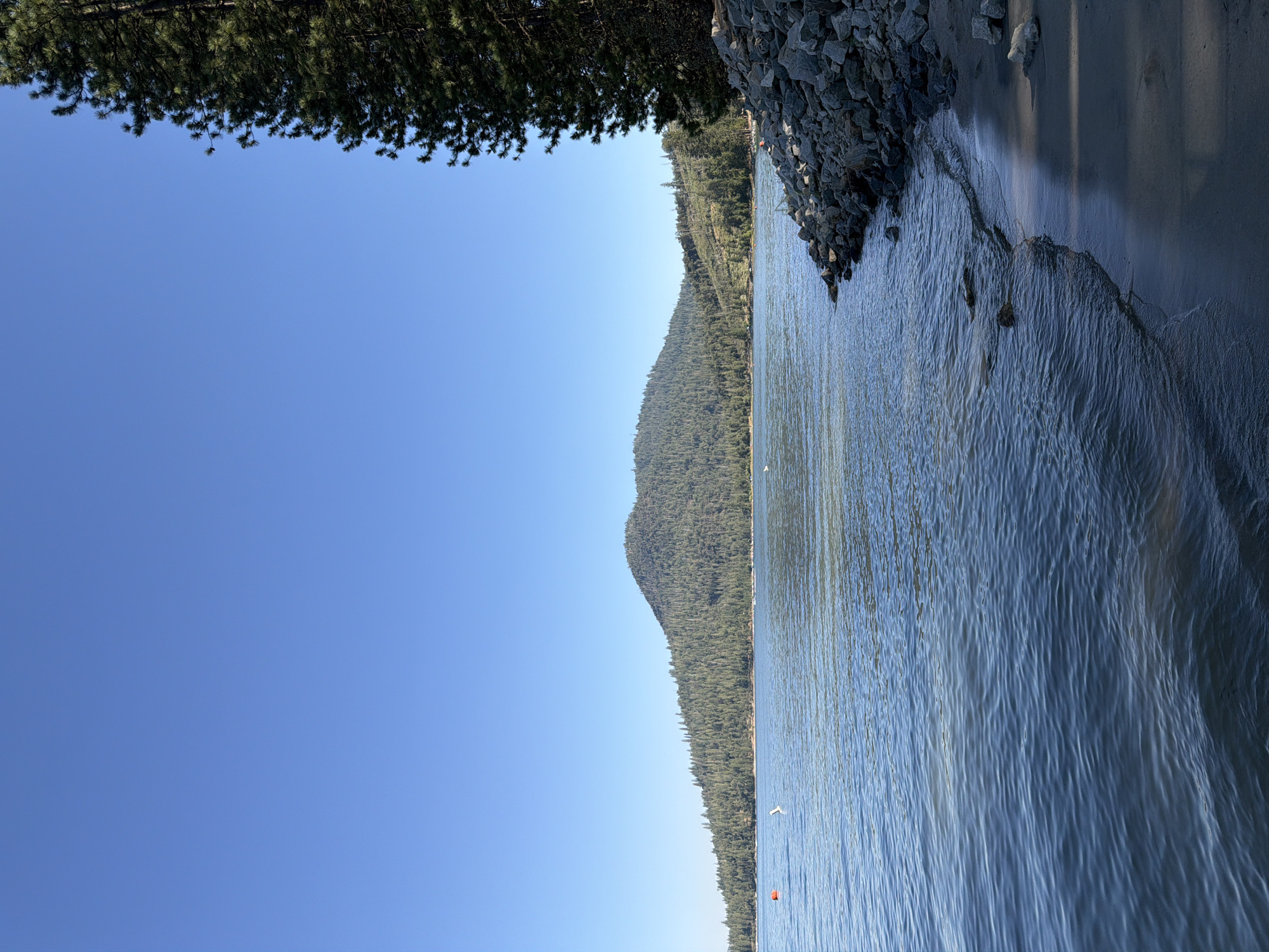 Bass Lake on a calm, clear summer afternoon