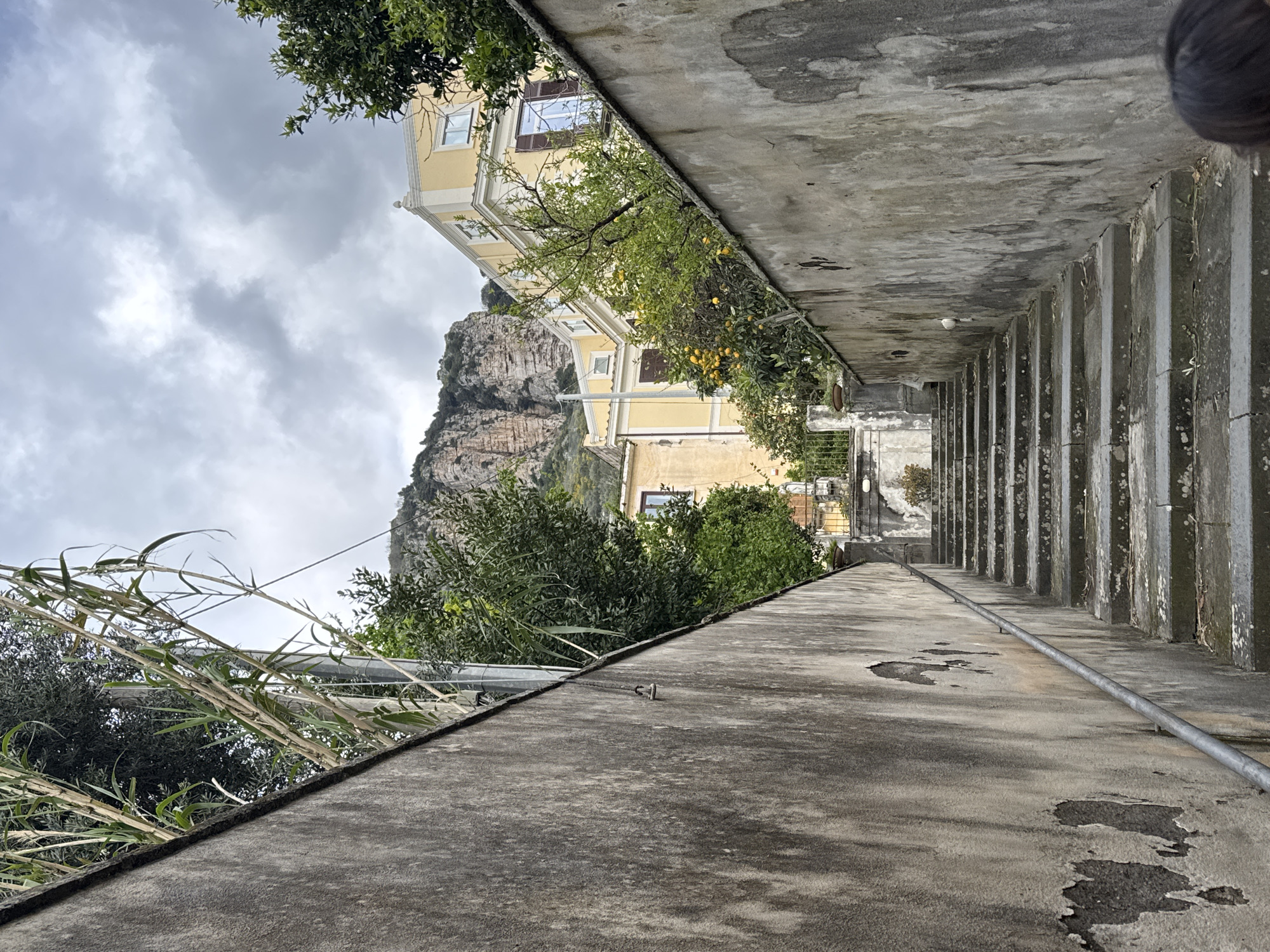 Steep concrete staircase documented in Meta, Italy