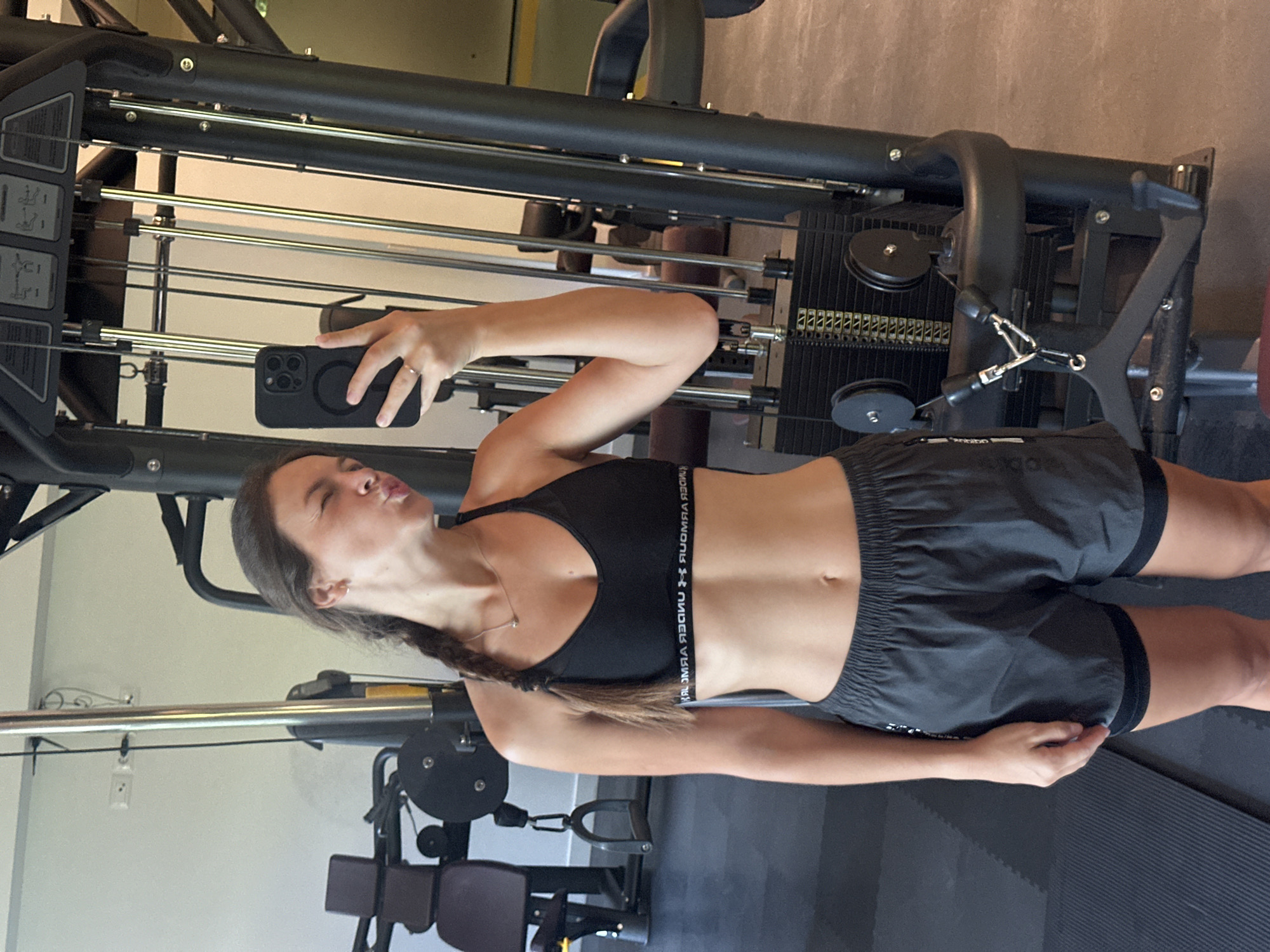 Gym selfie at a fitness spot in Boreti, Montenegro.