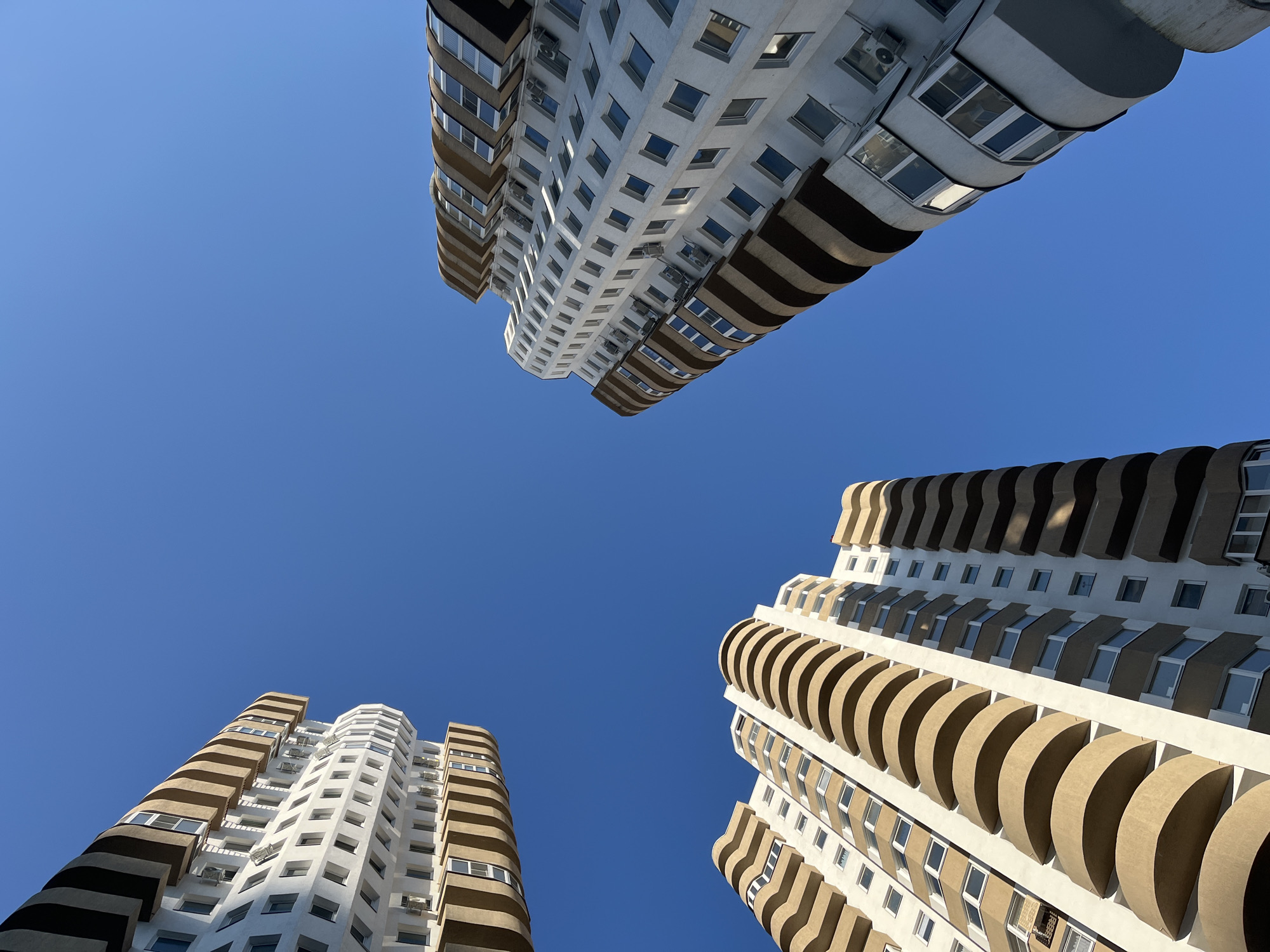 Afternoon around modern residential towers in Sochi, Russia