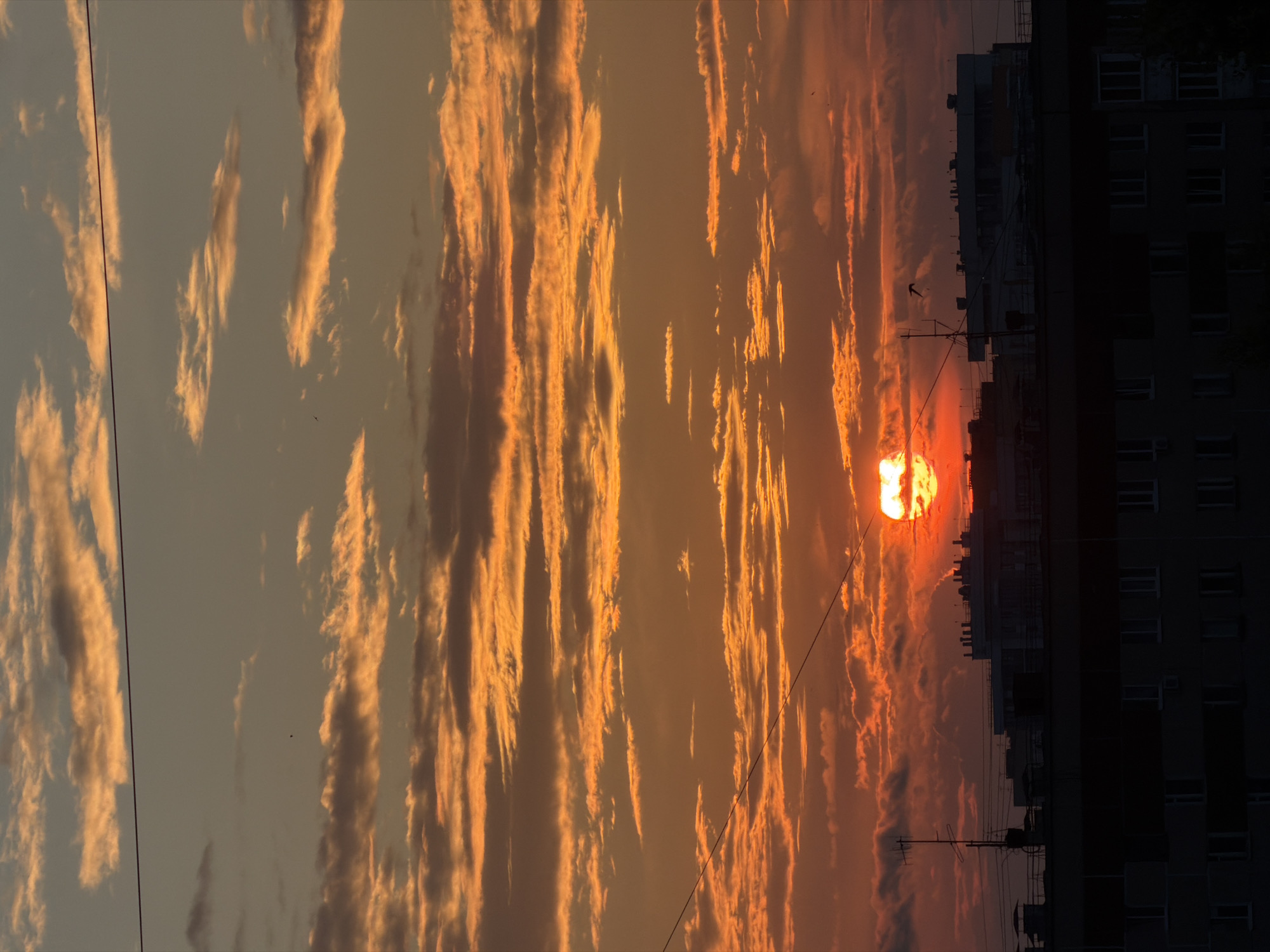 Sunset and urban development documented in Izhevsk, Russia