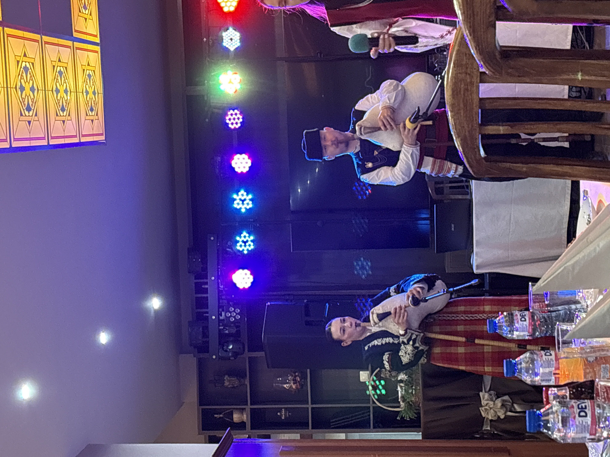 Folk musicians perform traditional Bulgarian music in Strelcha venue
