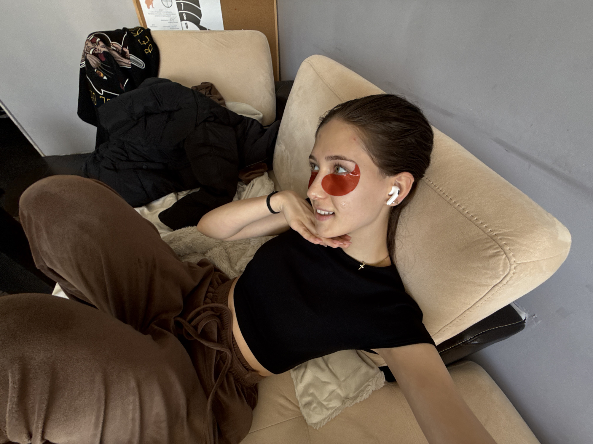 Woman receives beauty treatment in Sofia apartment