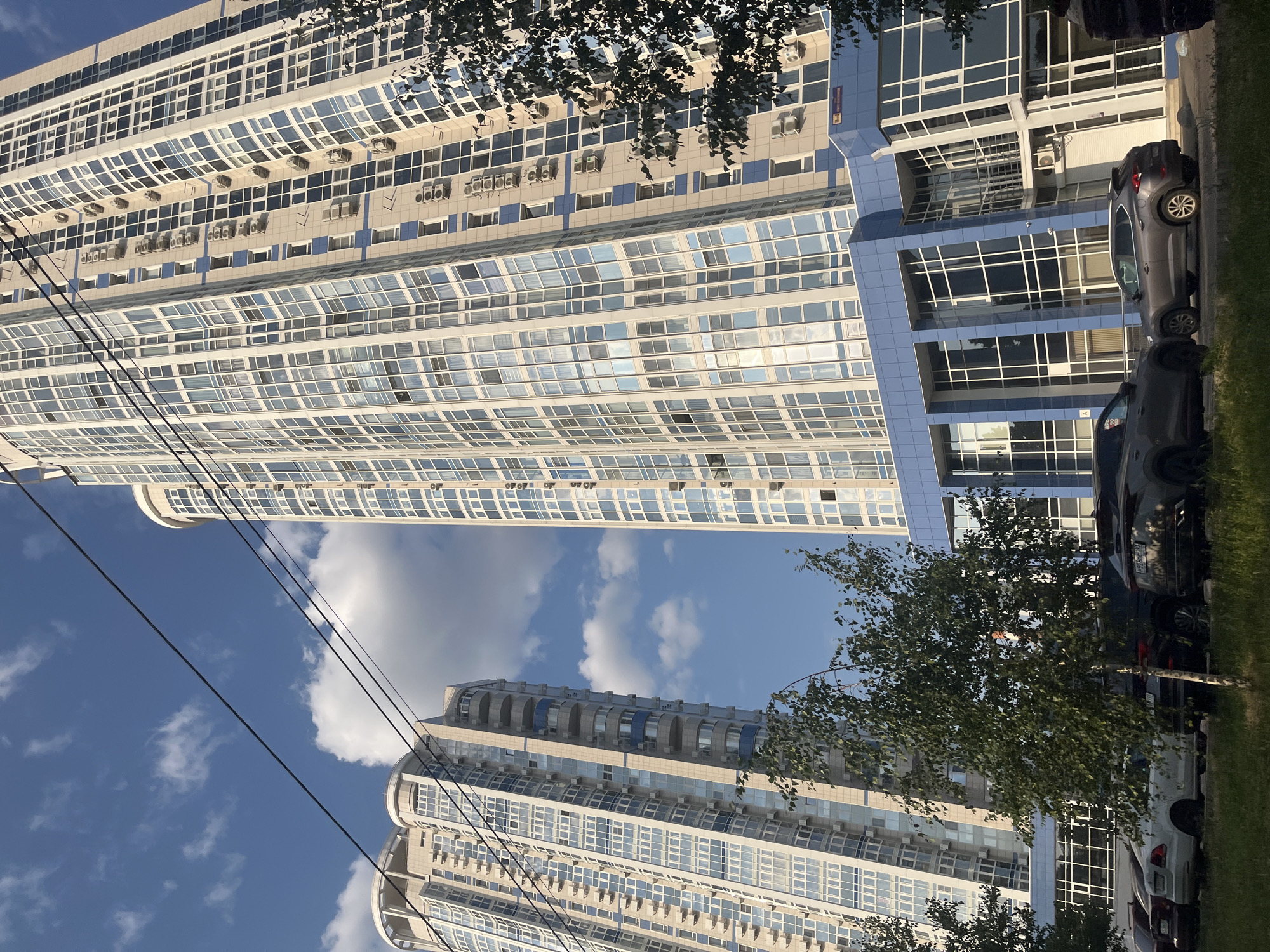 Sunny afternoon in a modern Krasnodar residential district