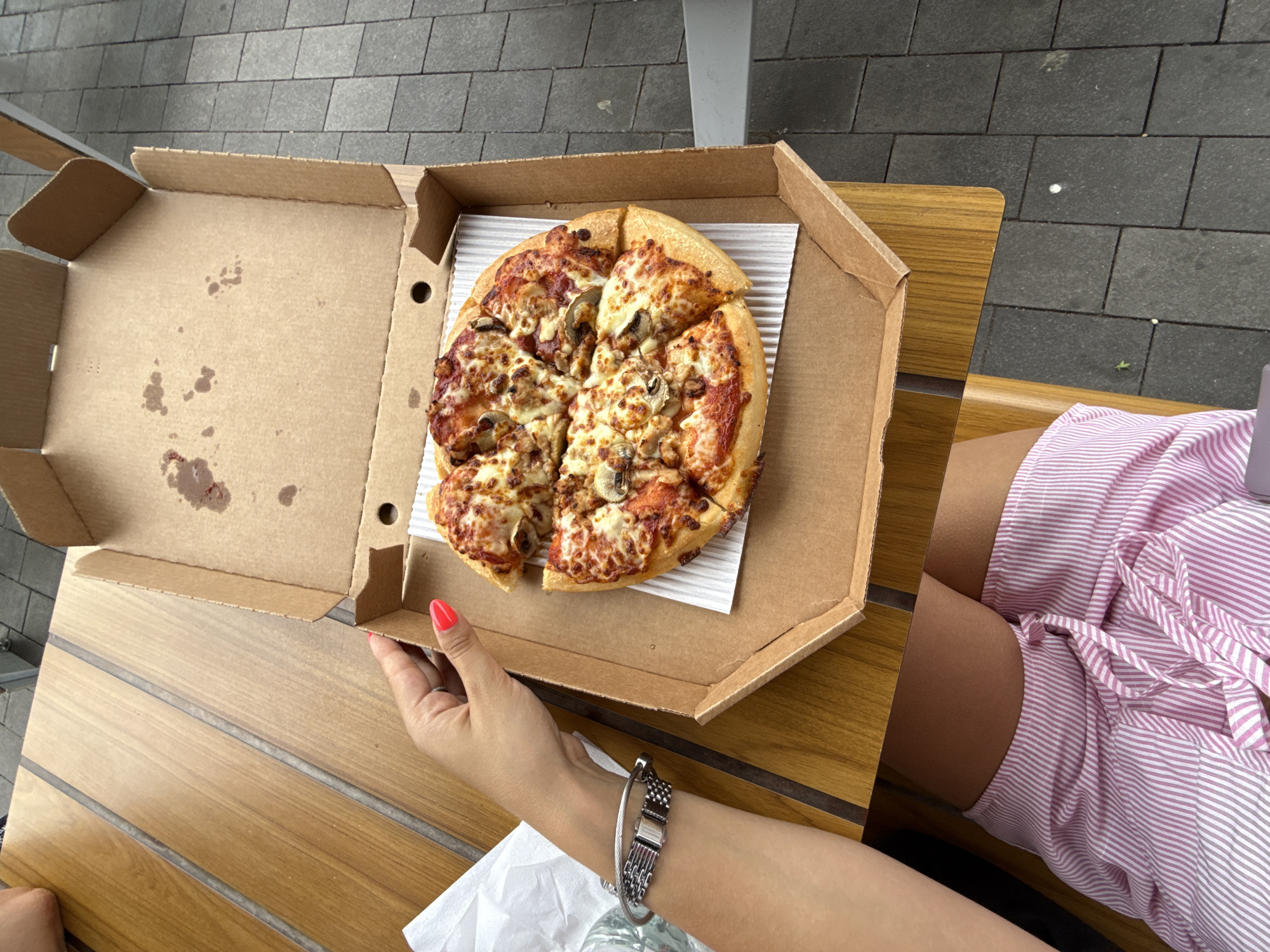 Halfway through a pizza in Frankfurt