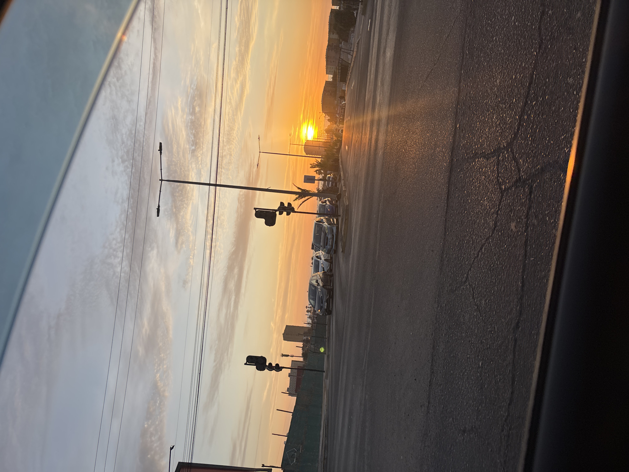 Sunset observed from vehicle in Arica, Chile