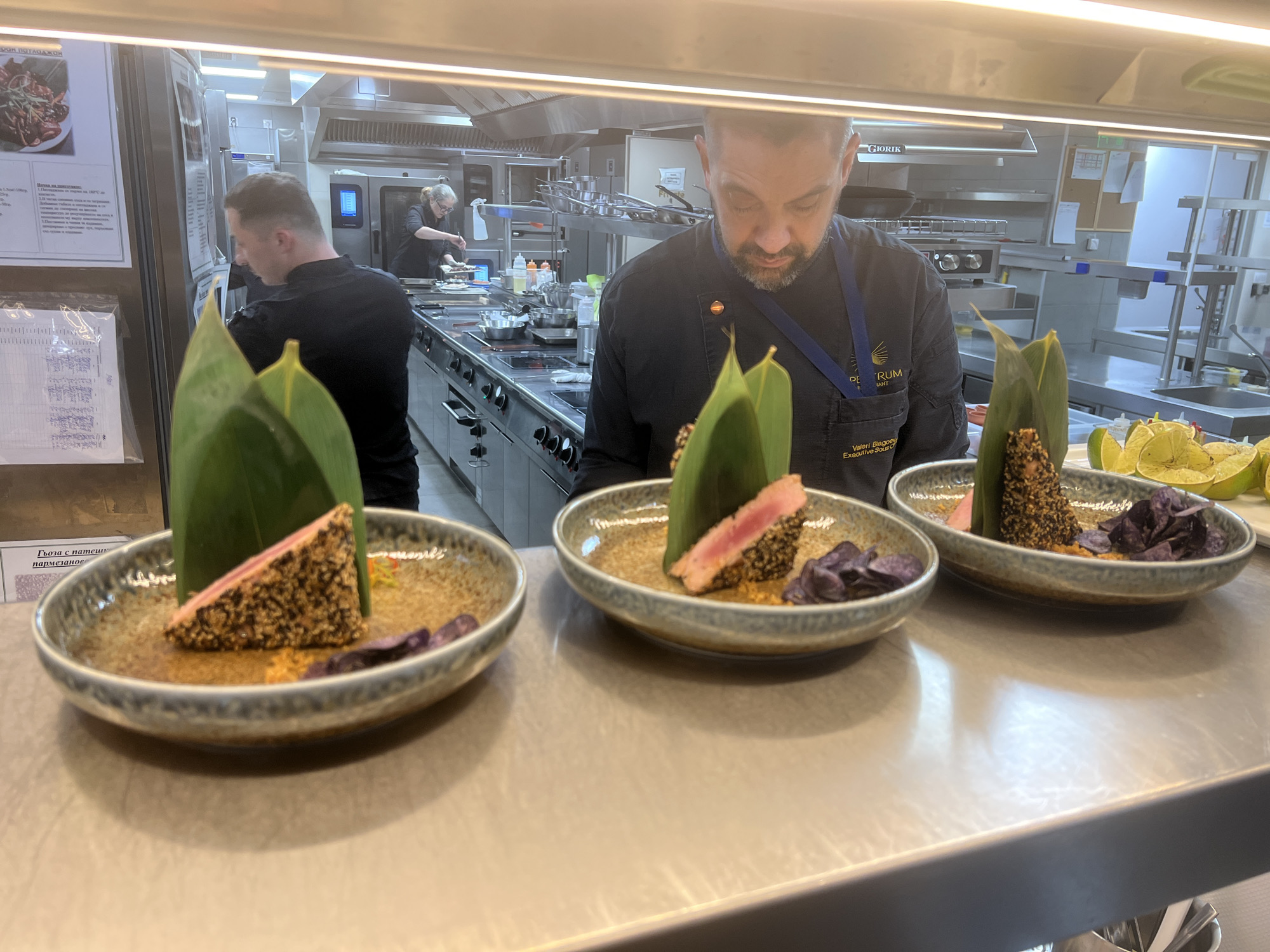 Chef prepares ramen and seared tuna at Sofia restaurant