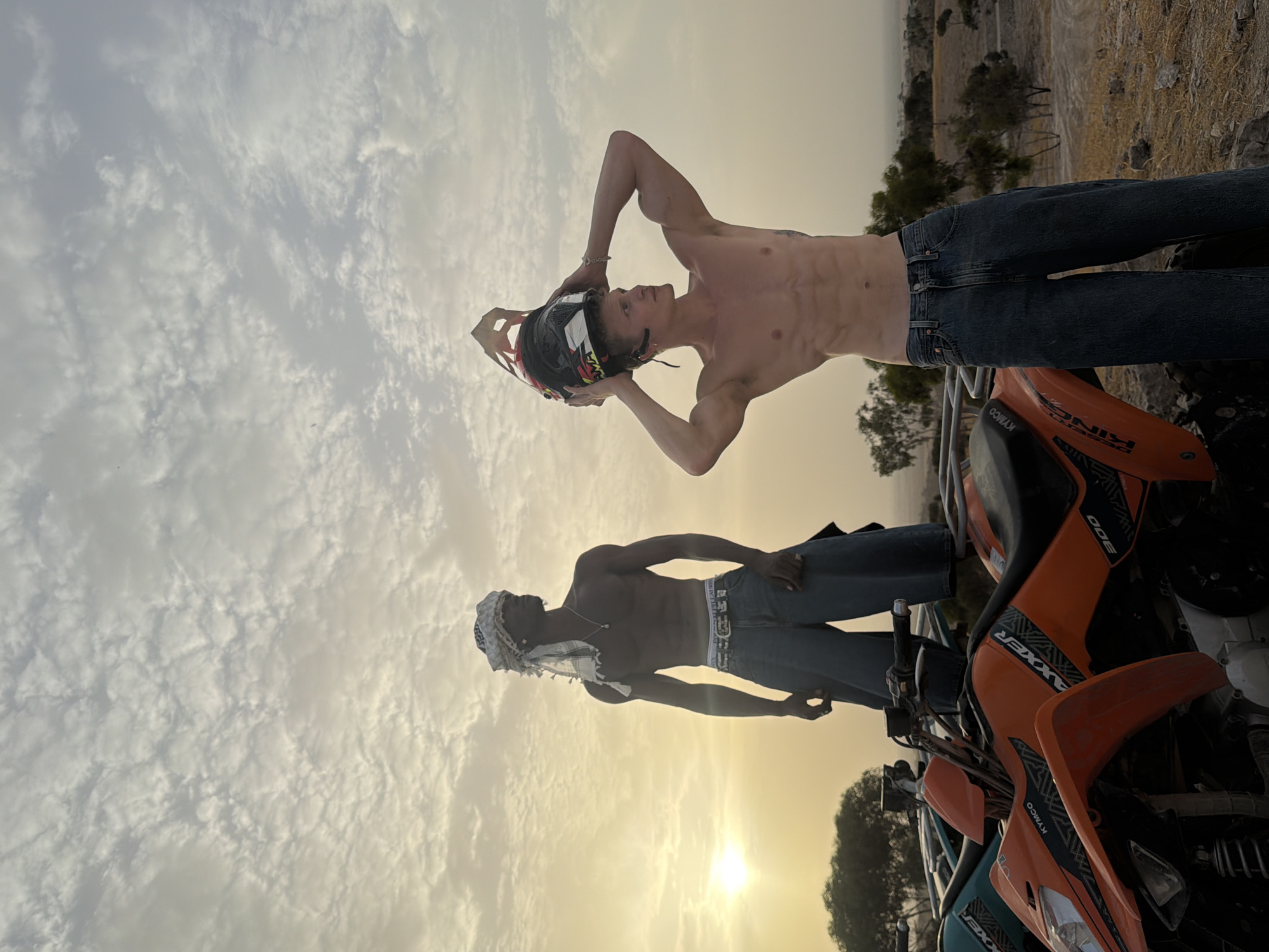 Sunset moment in the Agafay desert near Marrakech.
