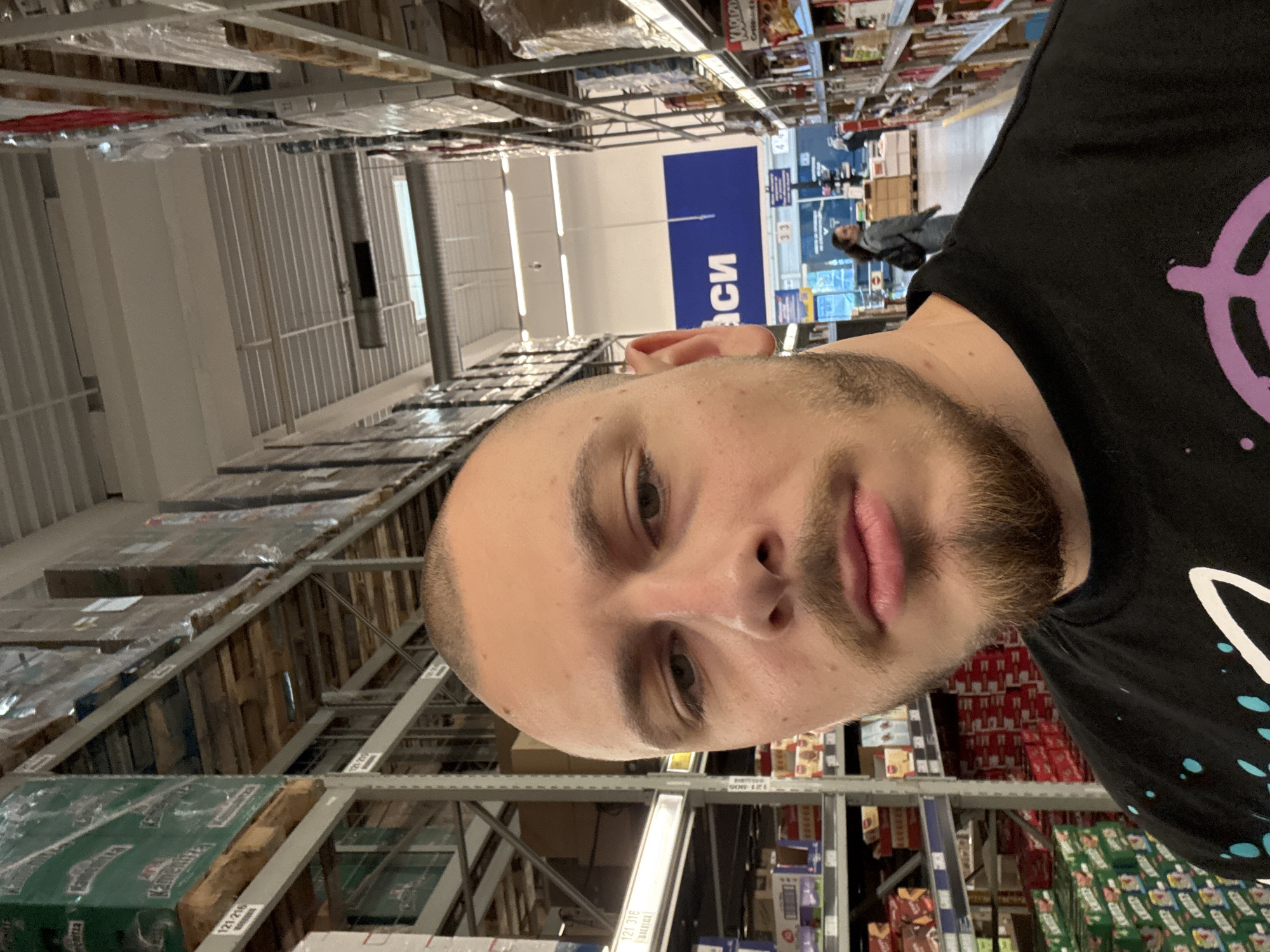 Shopper documents retail visit in Stara Zagora warehouse store