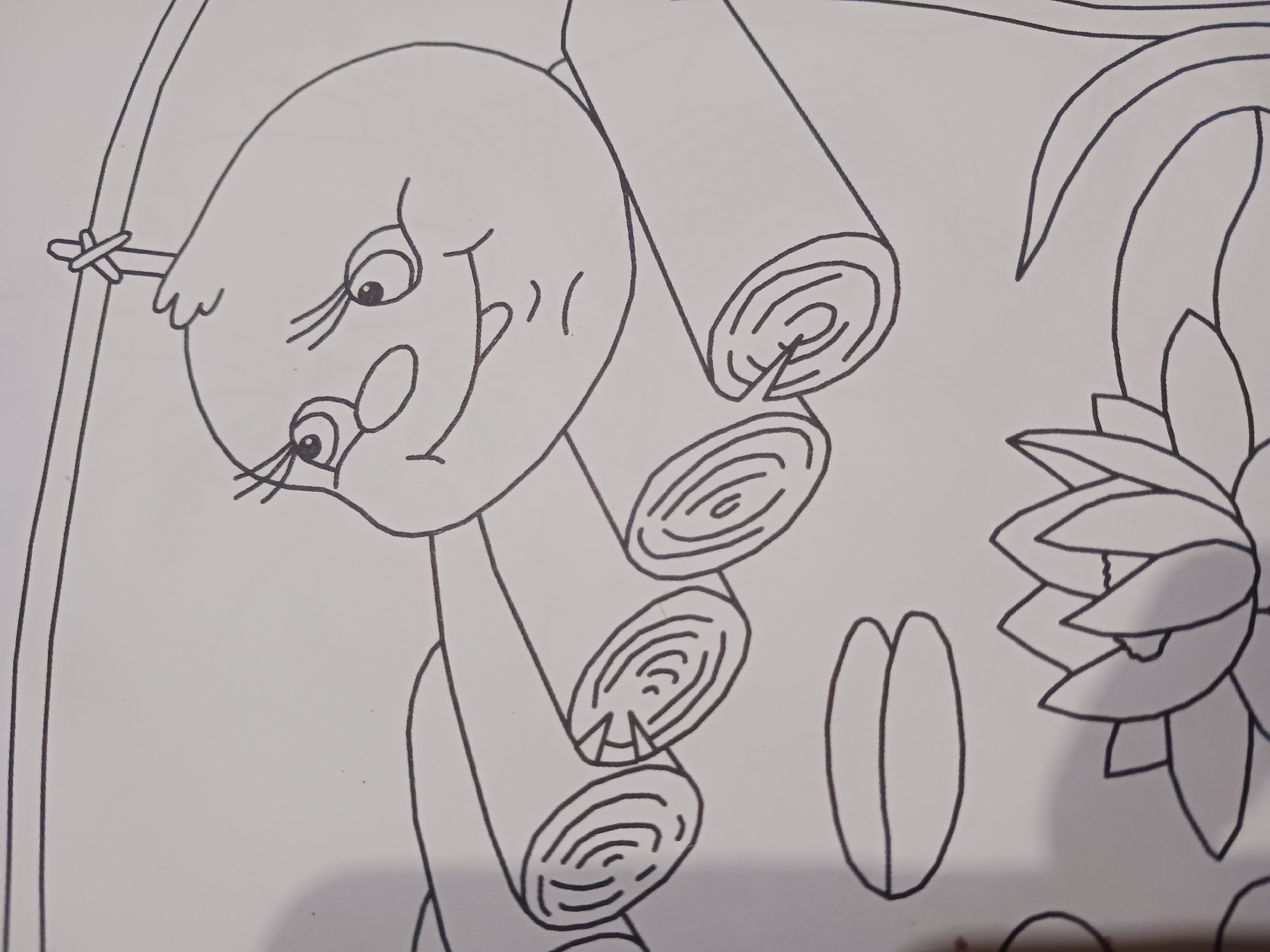 Cartoon animals and illustrated characters across coloring pages and animation art