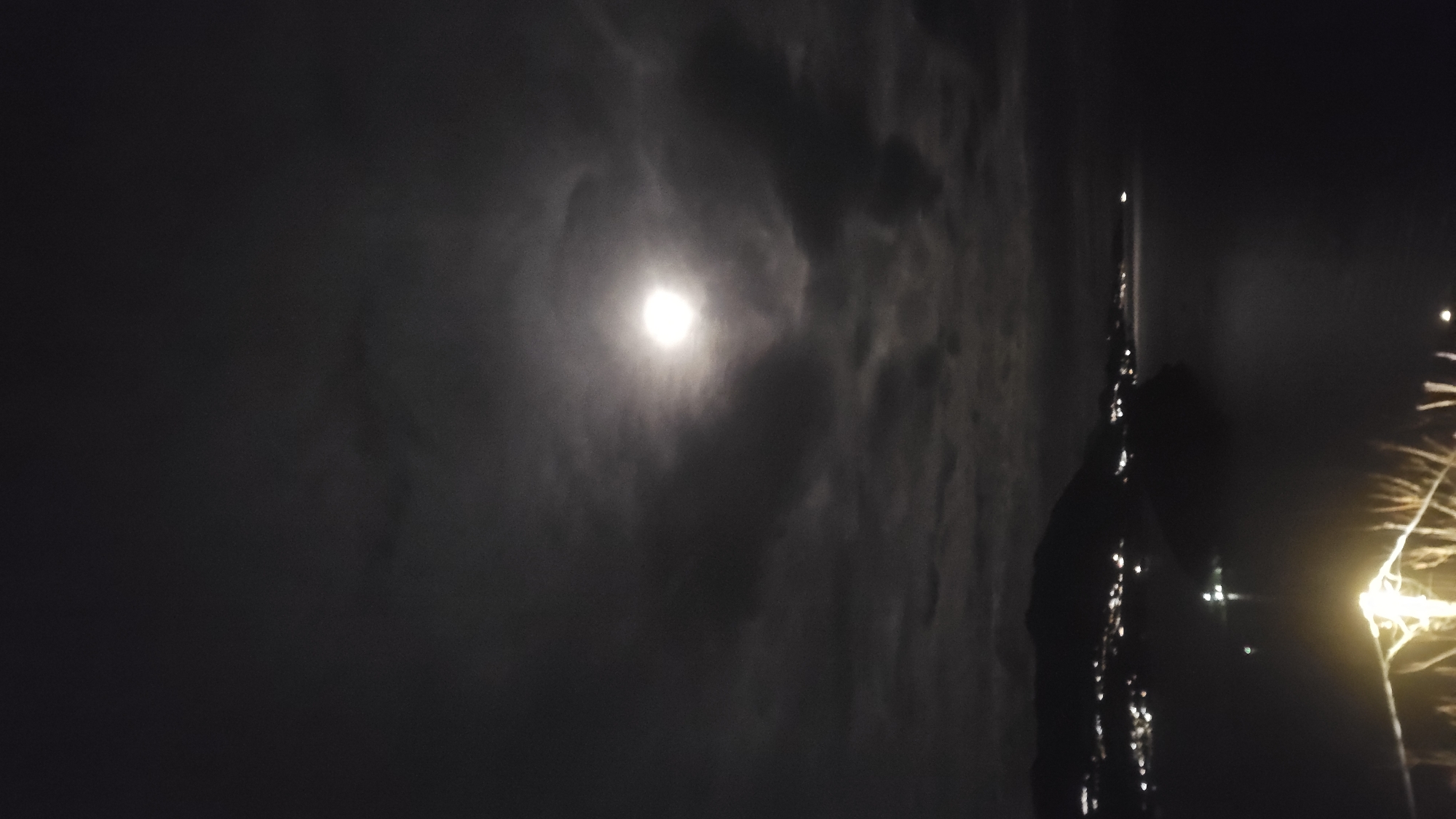 Moonlit scene captured over water in Budva, Montenegro