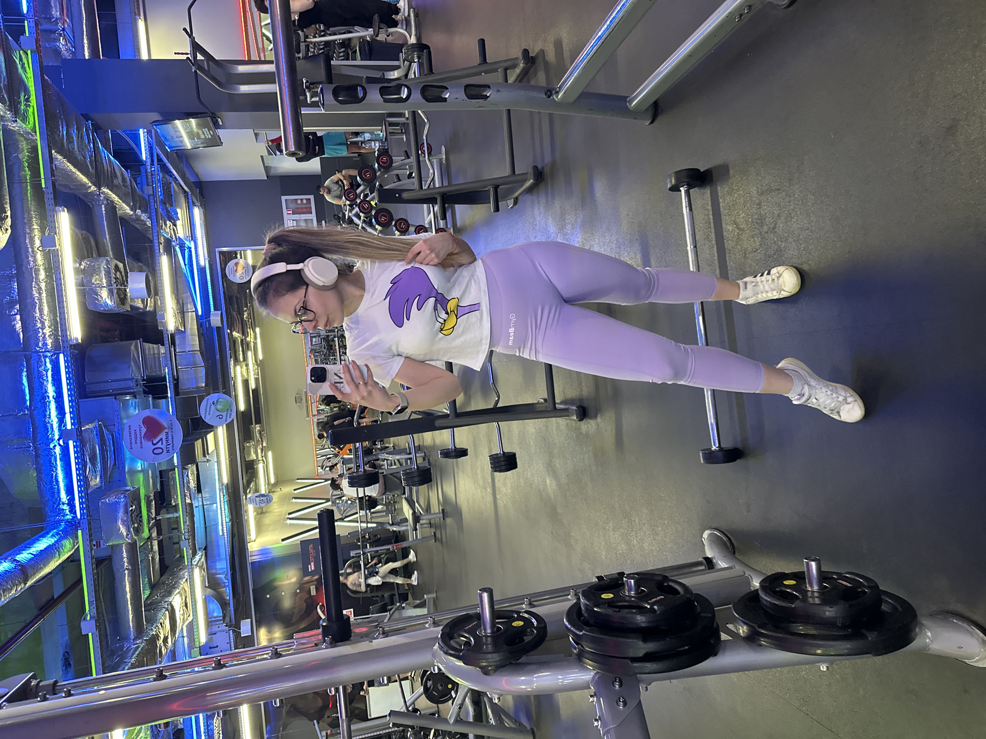 Woman exercises at gym in Stara Zagora, Bulgaria