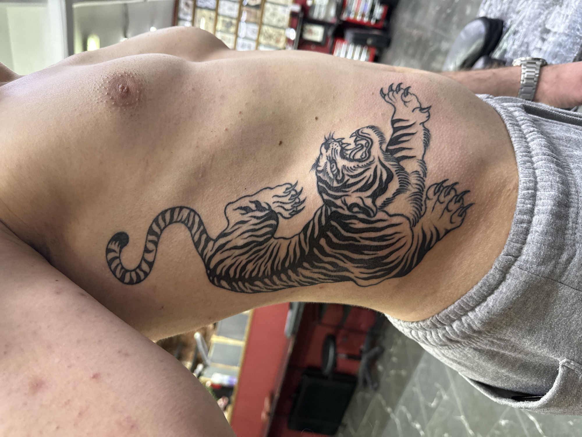 Tiger tattoo spotted on person in Moscow