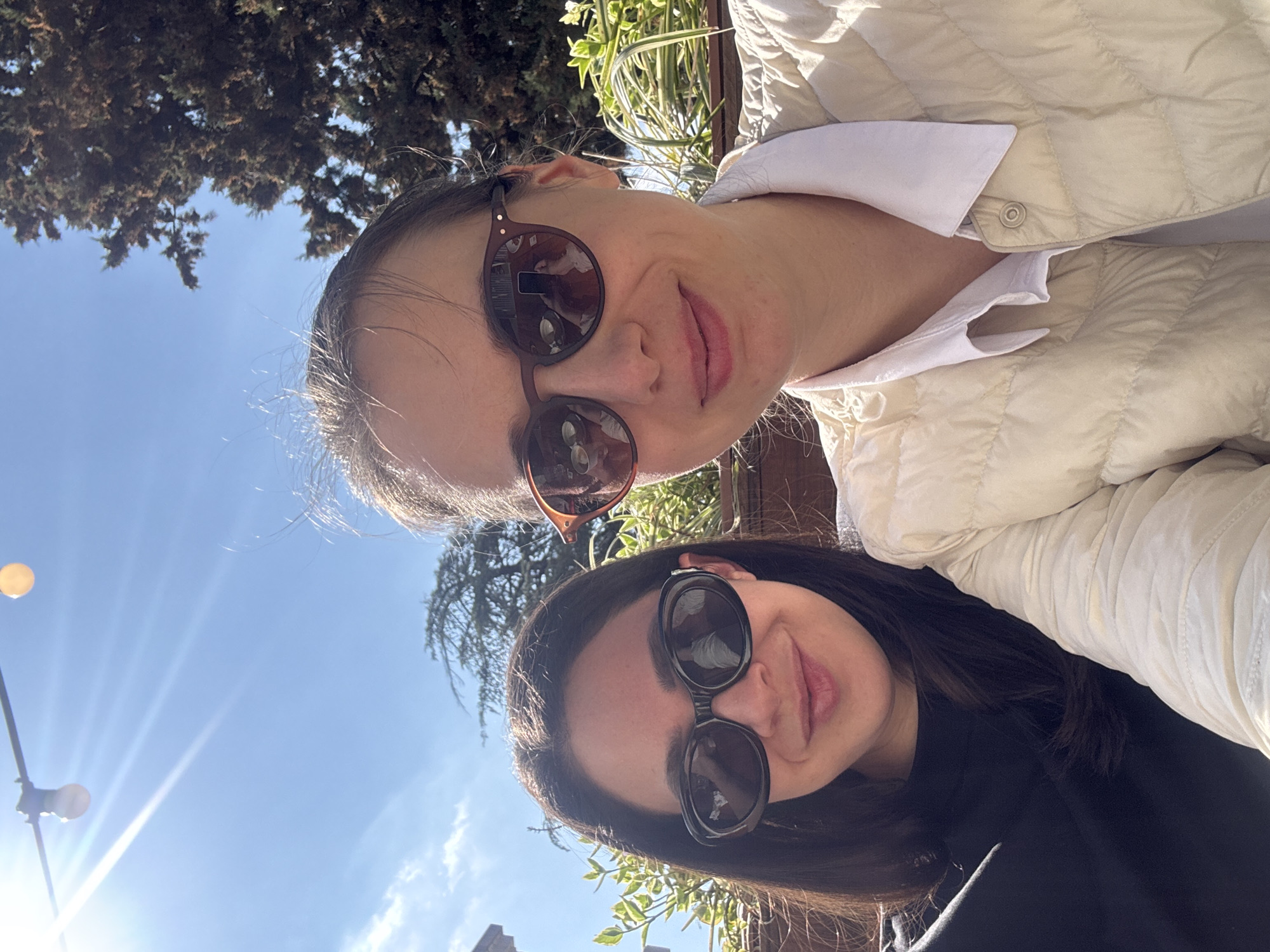 Morning scenes in Tbilisi: women selfie, dog rests