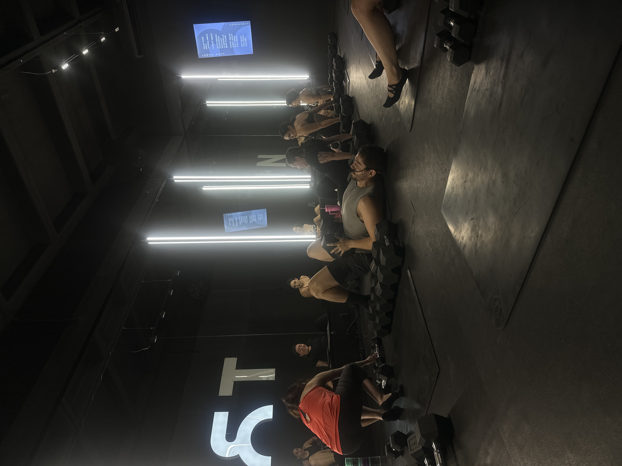 Fitness class in session at Puebla gym