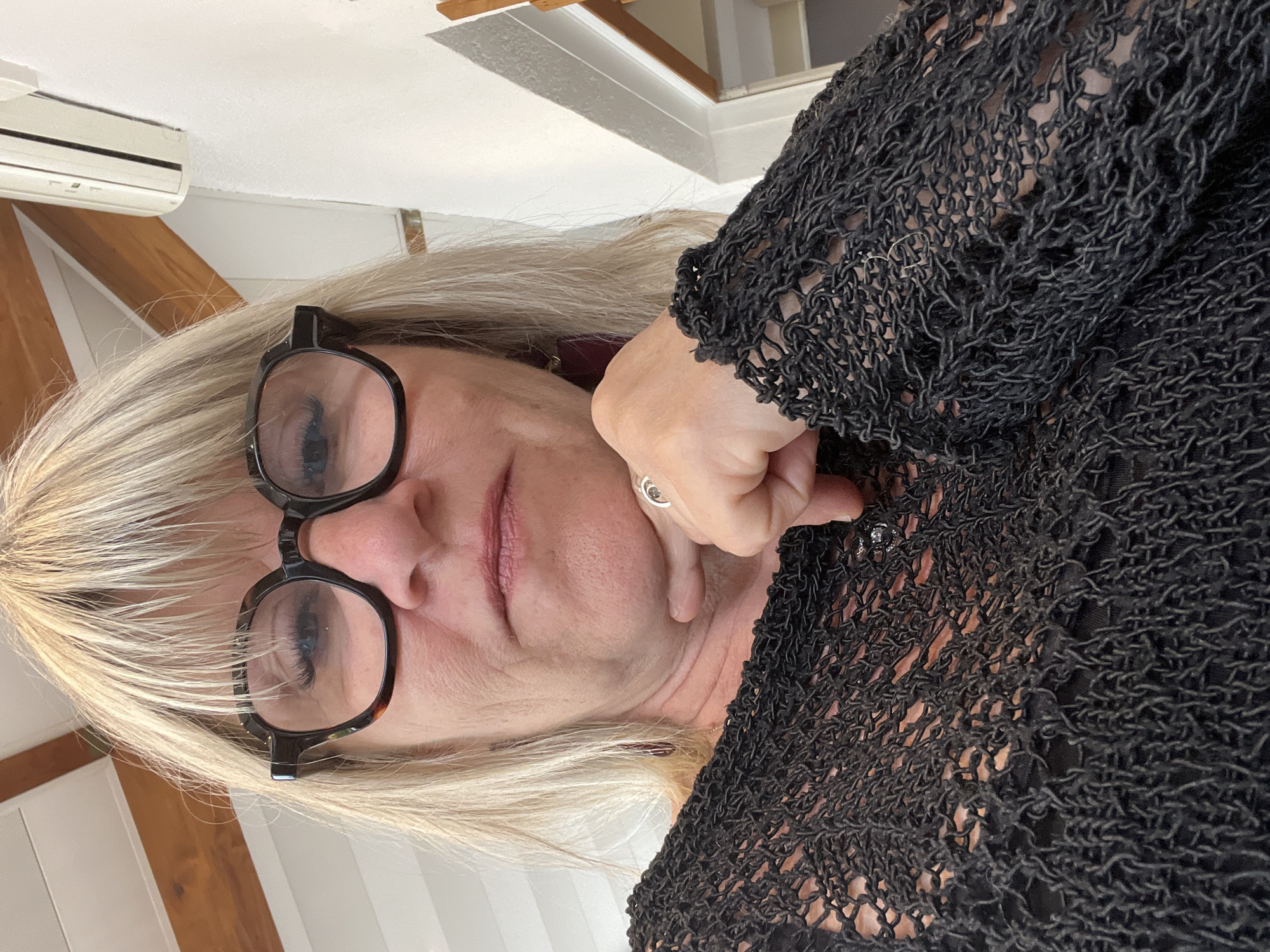 Woman photographed in indoor setting in Grimaud, France