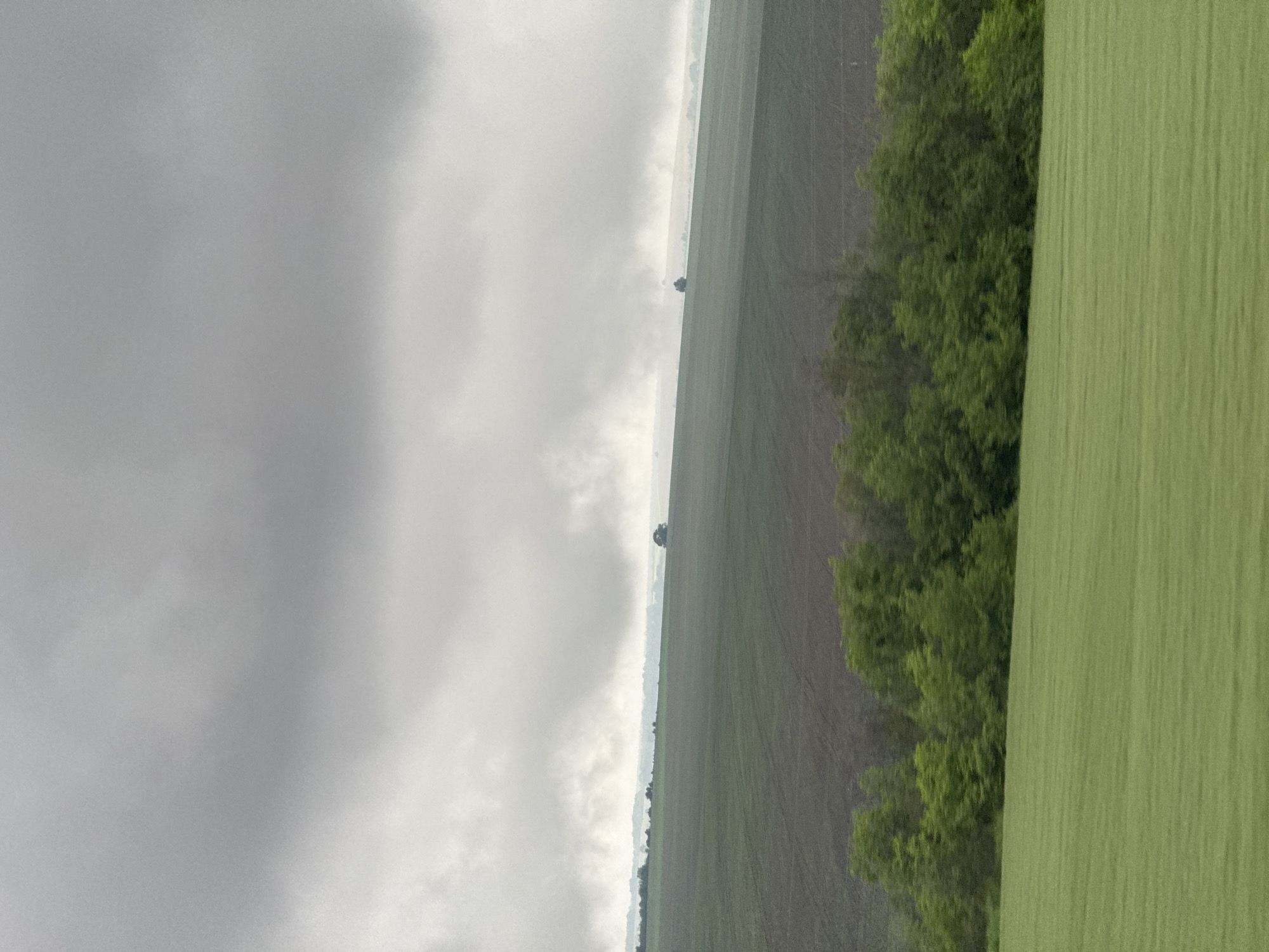 Rural Bulgarian countryside observed under cloudy morning skies