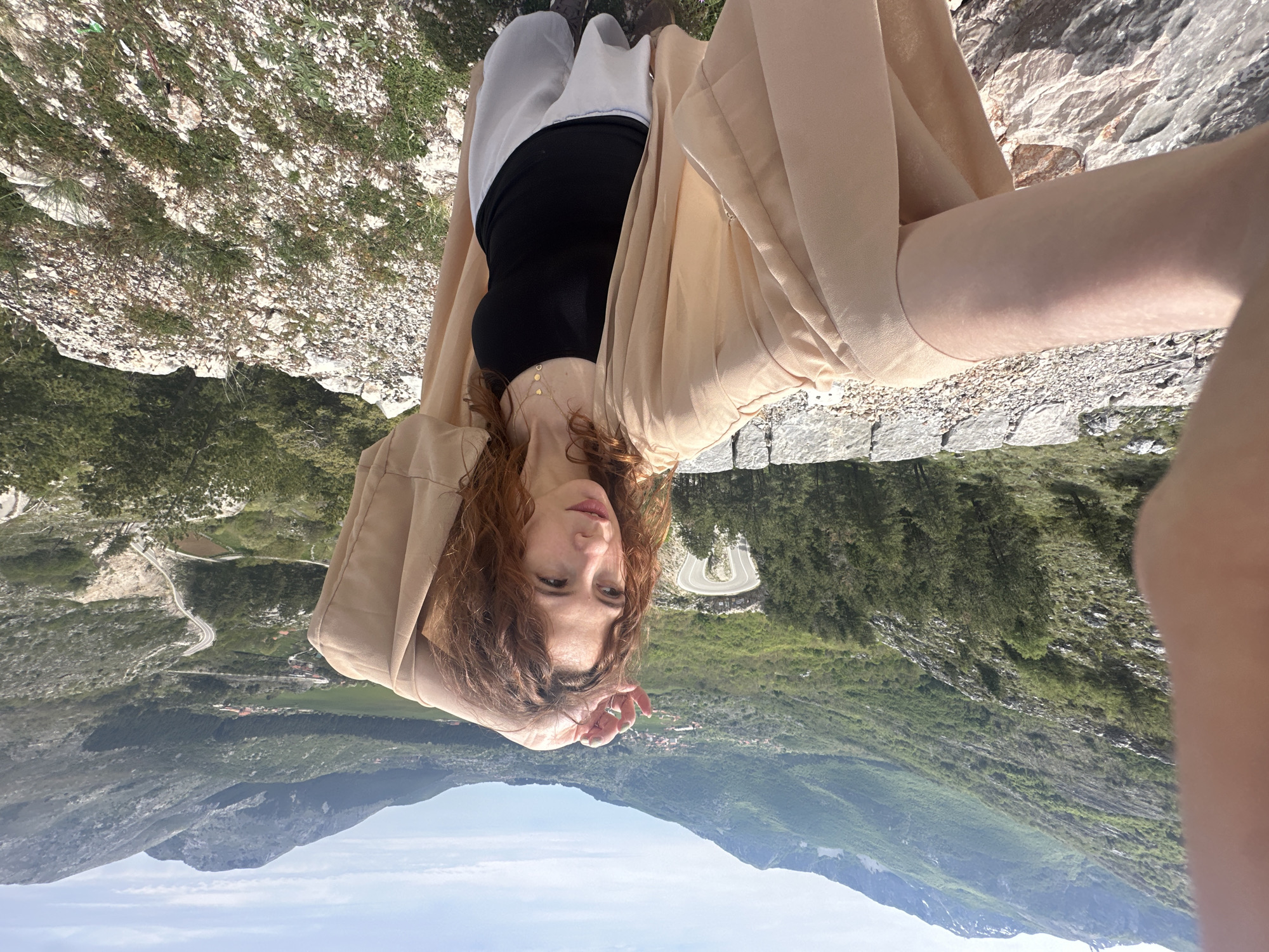 Person observed in mountainous Bukovica landscape, Montenegro