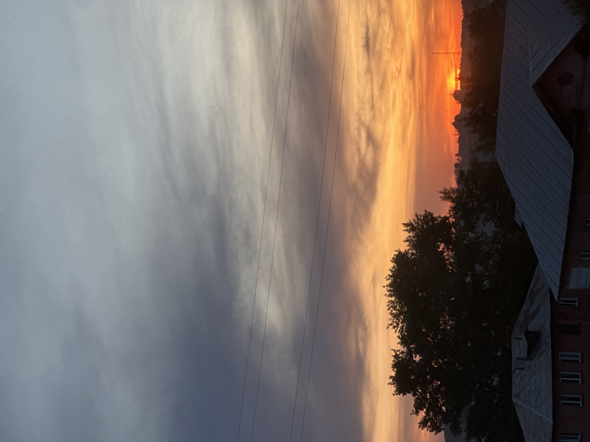 Sunset and spring blooms observed in Biysk, Russia
