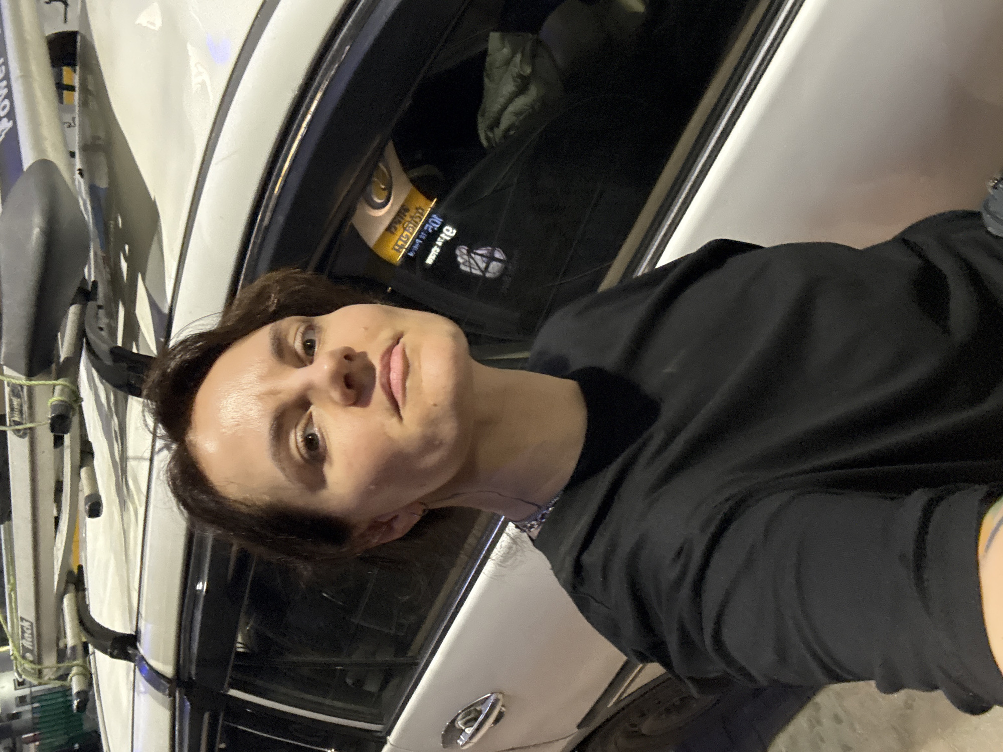 Person takes selfie at Bagdogra fuel station