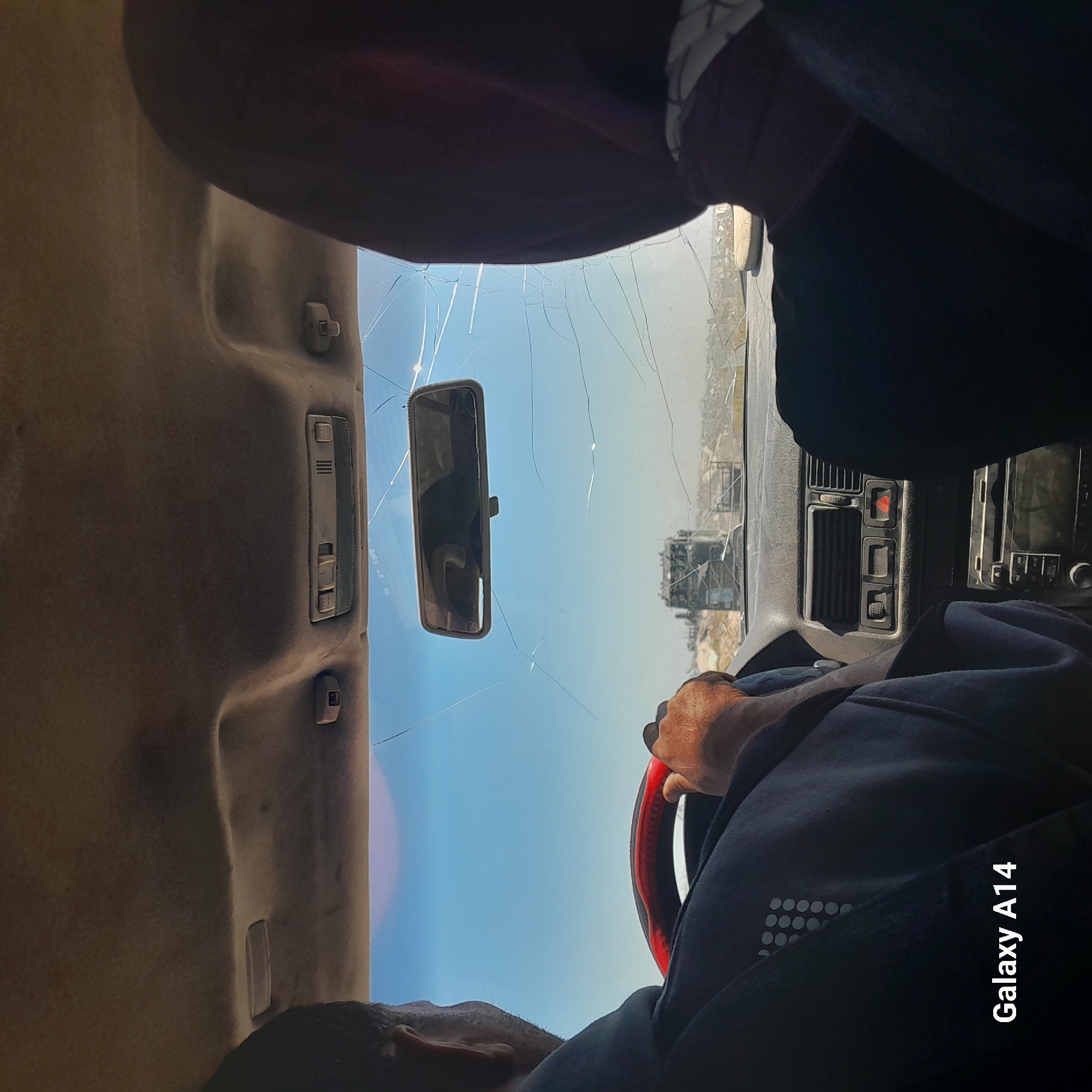 Vehicle with cracked windshield documented in Gaza