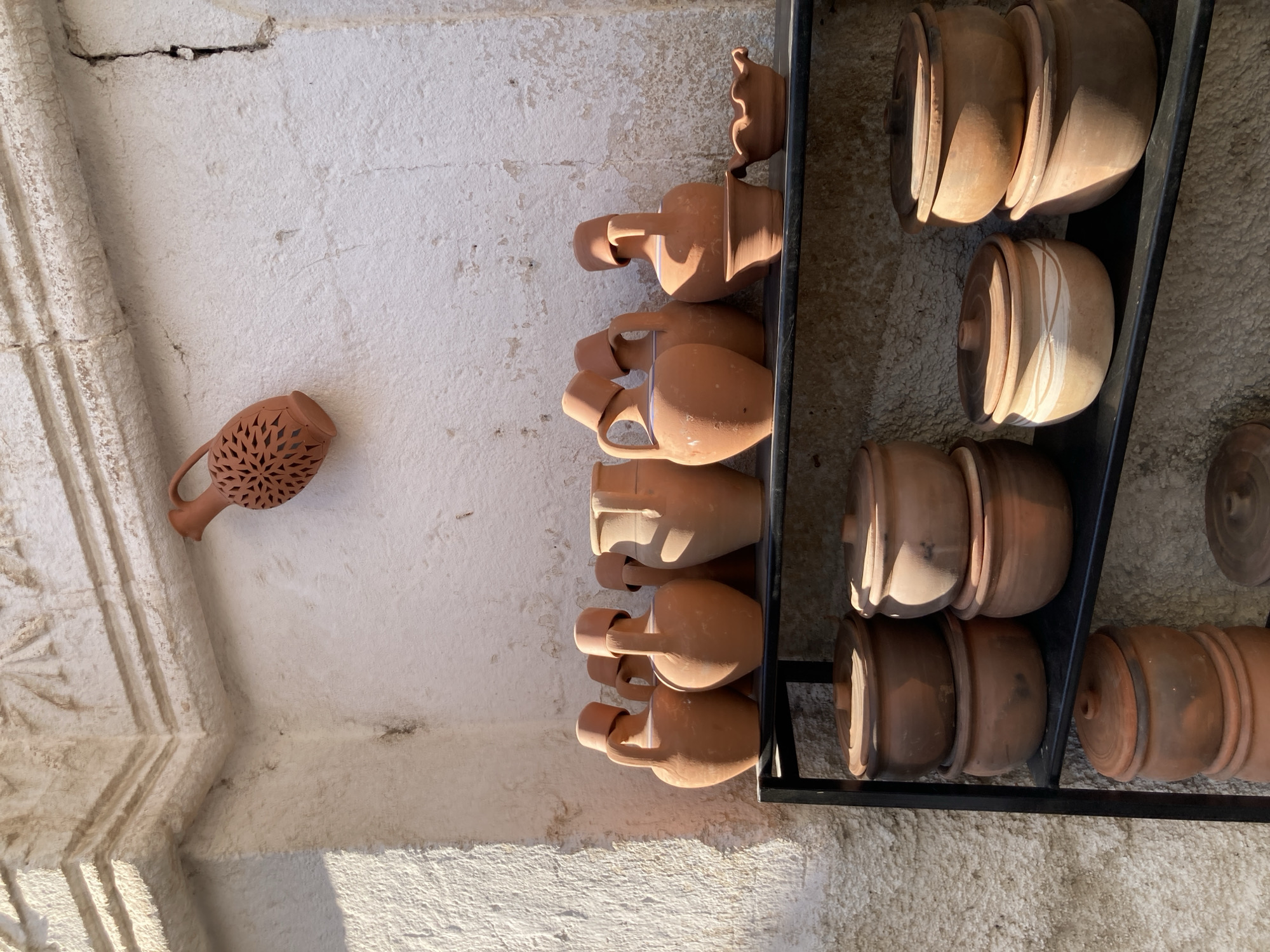 Terracotta pottery and rooftops in Avanos, Turkey