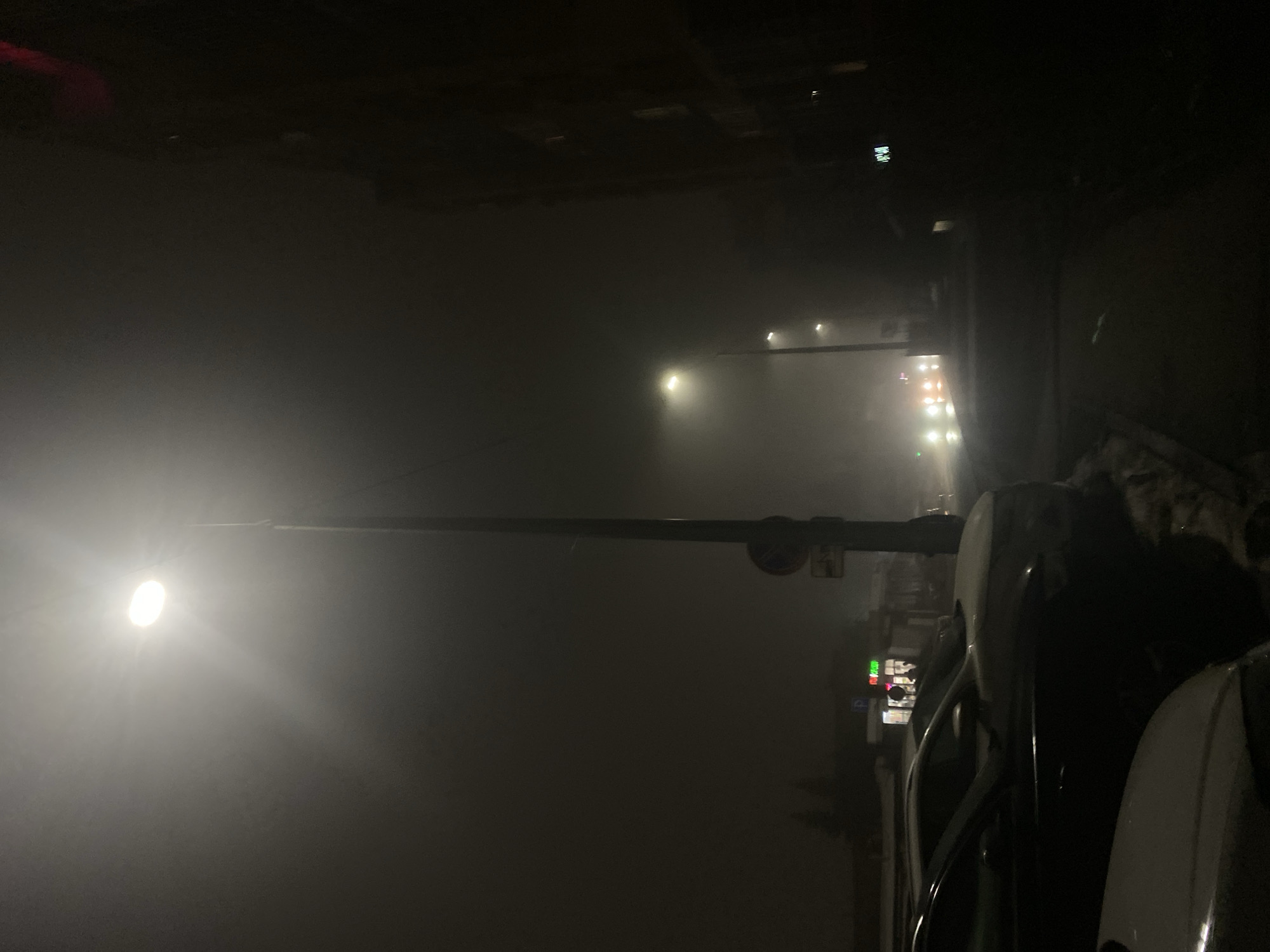 Dense fog blankets Kazan residential areas evening March 26