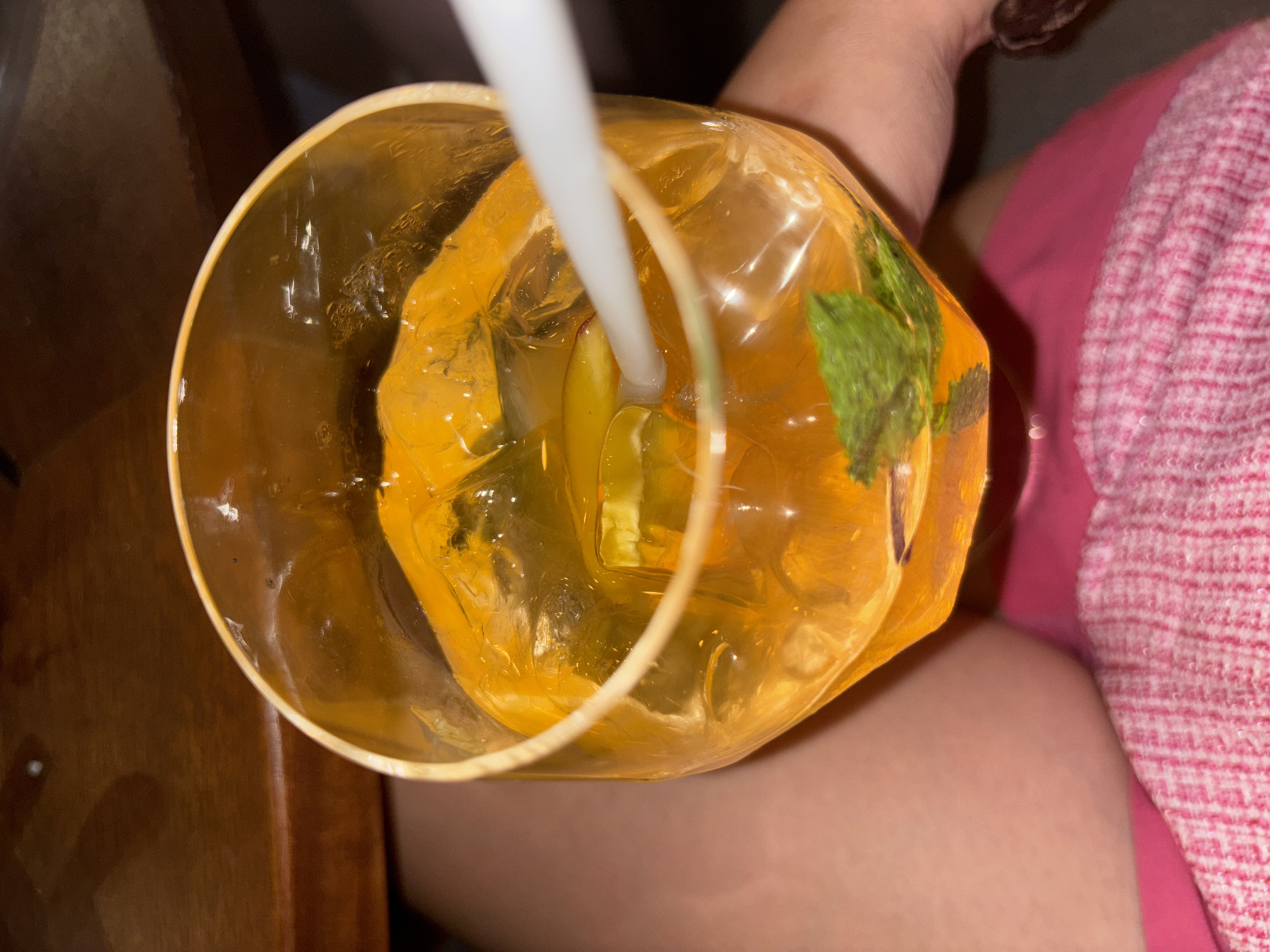 Evening drinks and dinner at a lit garden restaurant in Plovdiv