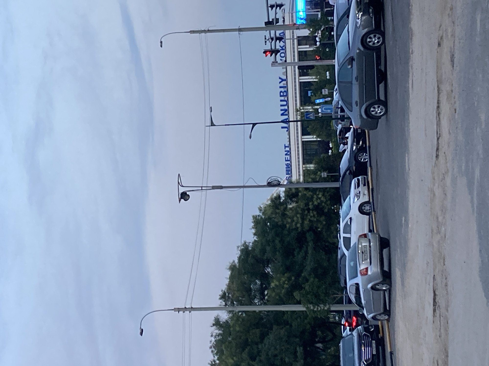 Evening drive through central Tashkent streets and landmarks