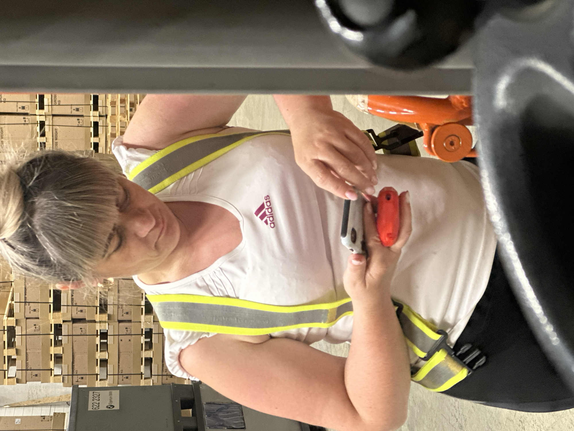 Late-night warehouse shift mixed with casual phone snapshots