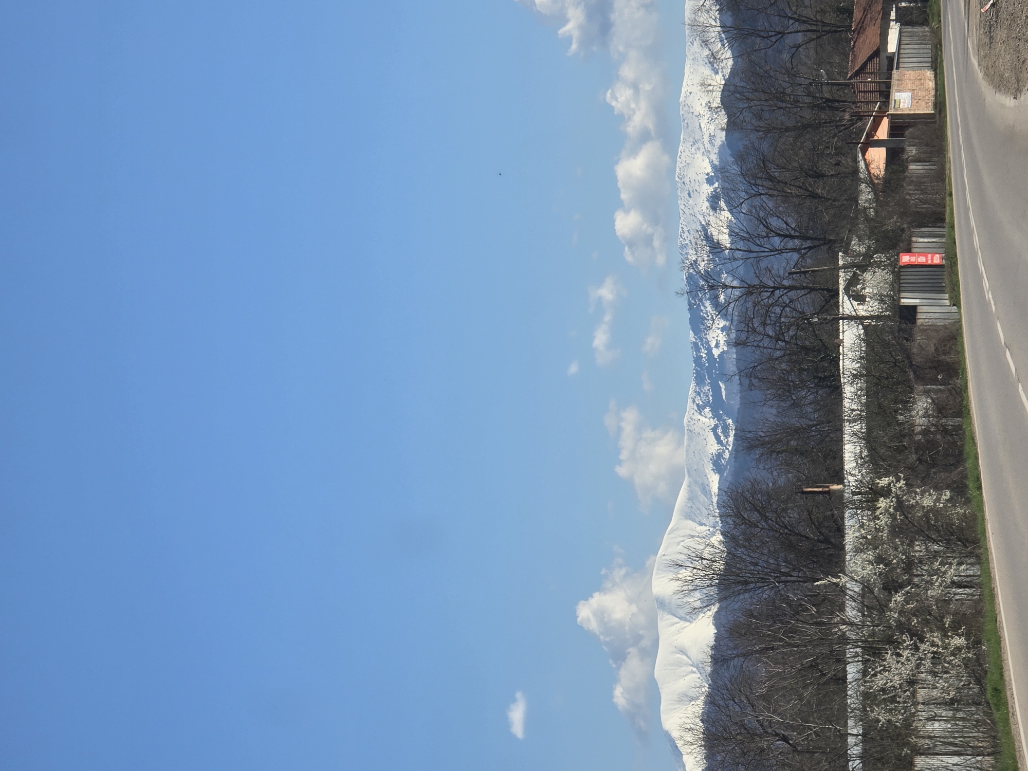 Spring road scene documented in Dobrodan, Bulgaria