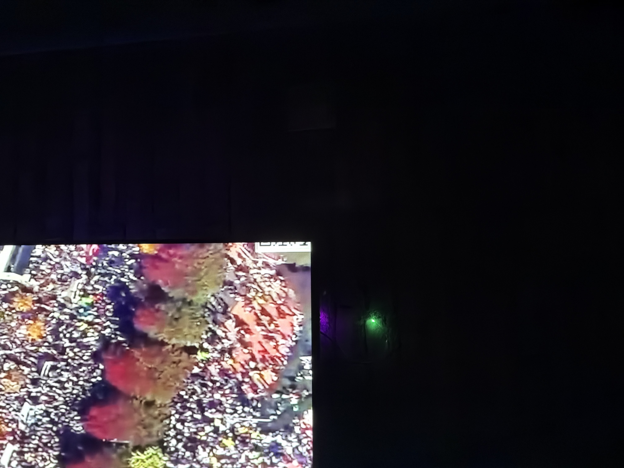 Television displays show crowds, maps in Velingrad, Bulgaria
