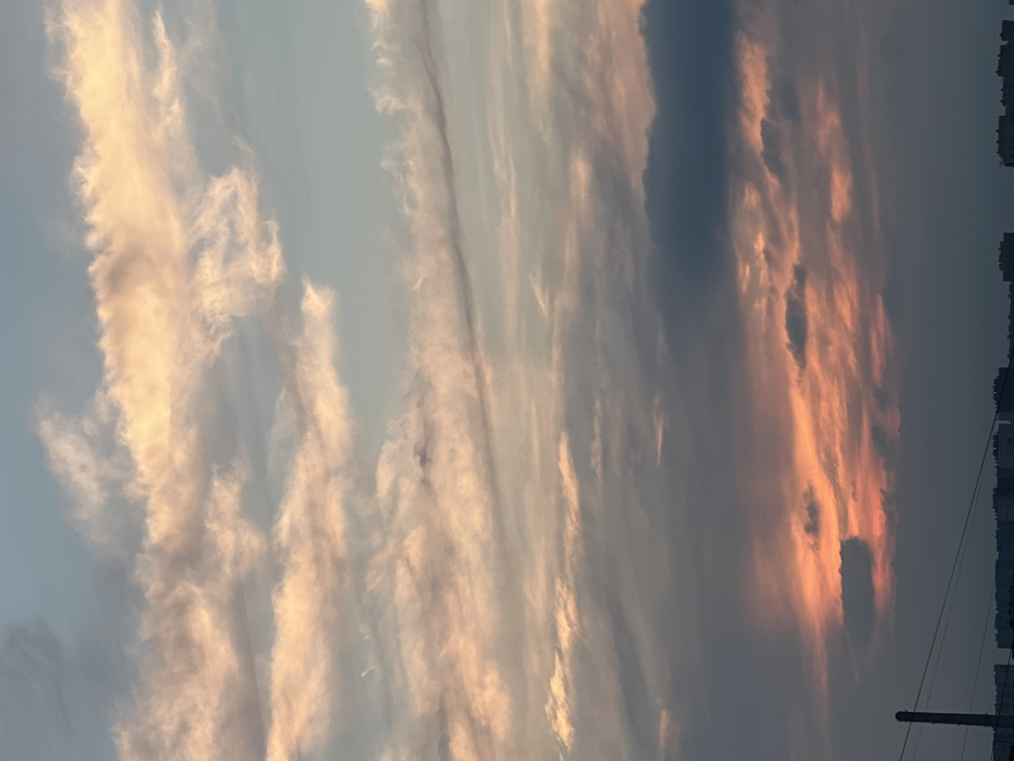 Dusk skies and rooftops over Sinyavino, Russia