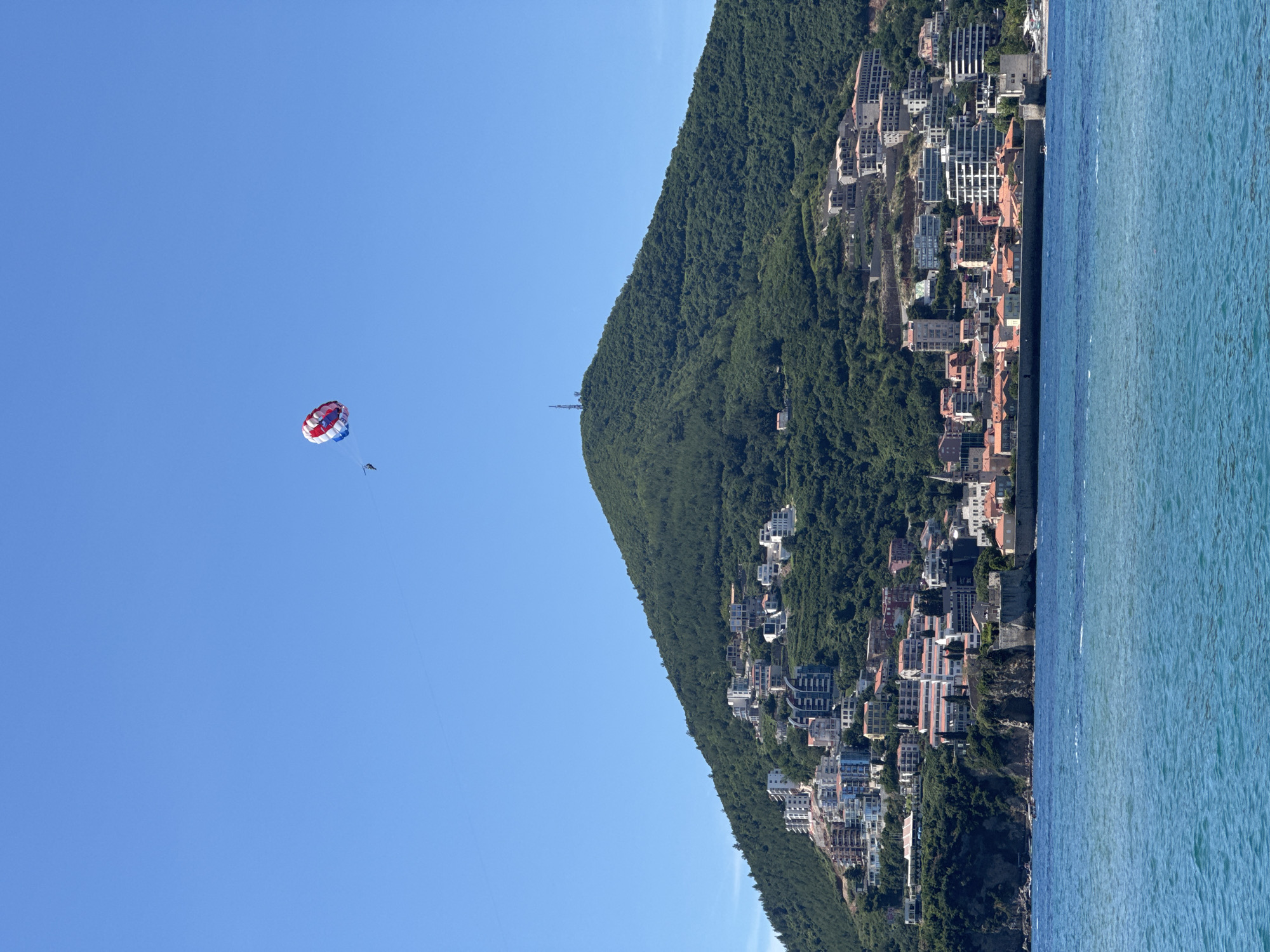 Summer leisure activities captured along Budva Montenegro coastline