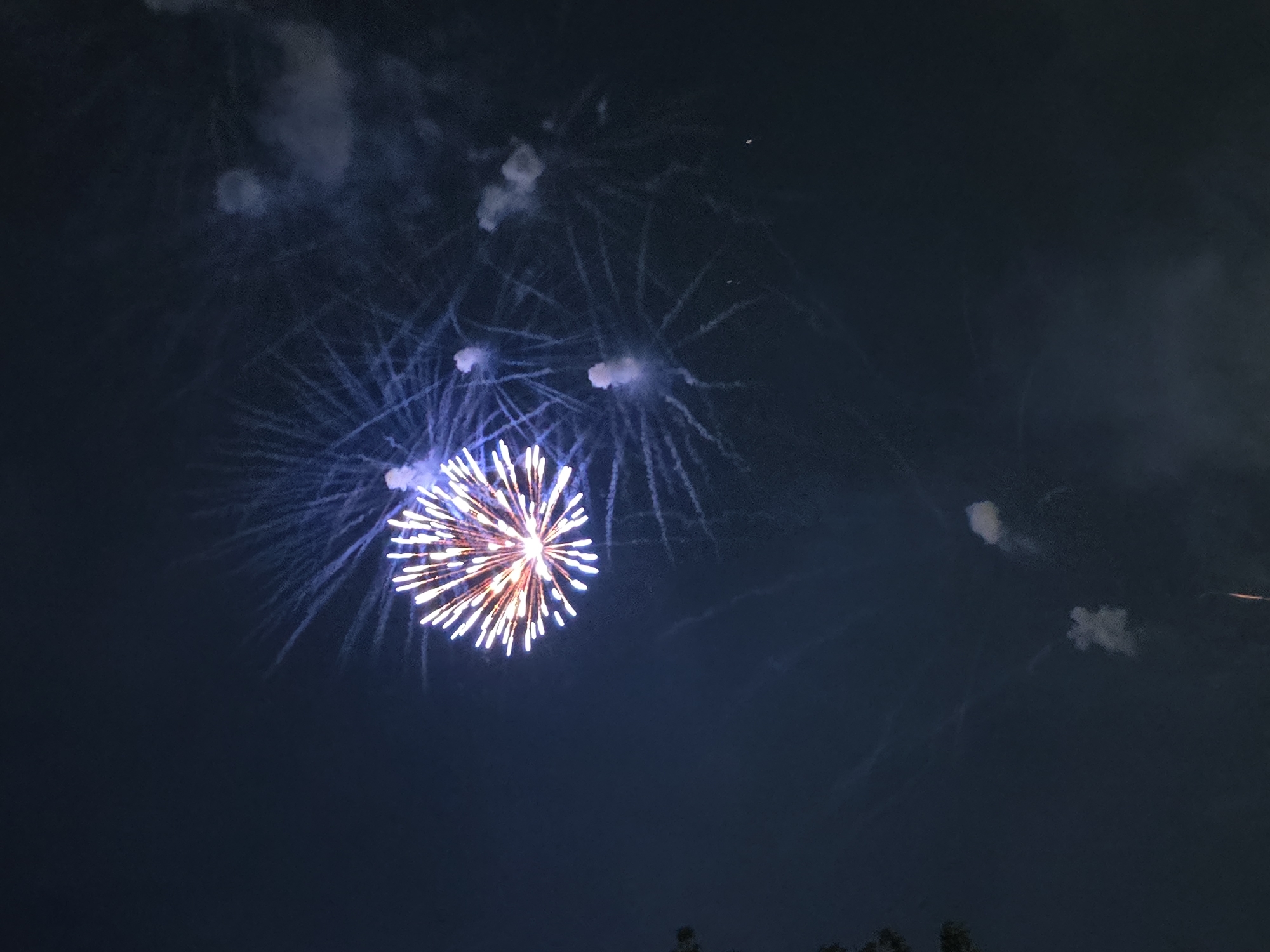 Fourth of July fireworks over Johns Creek, Georgia