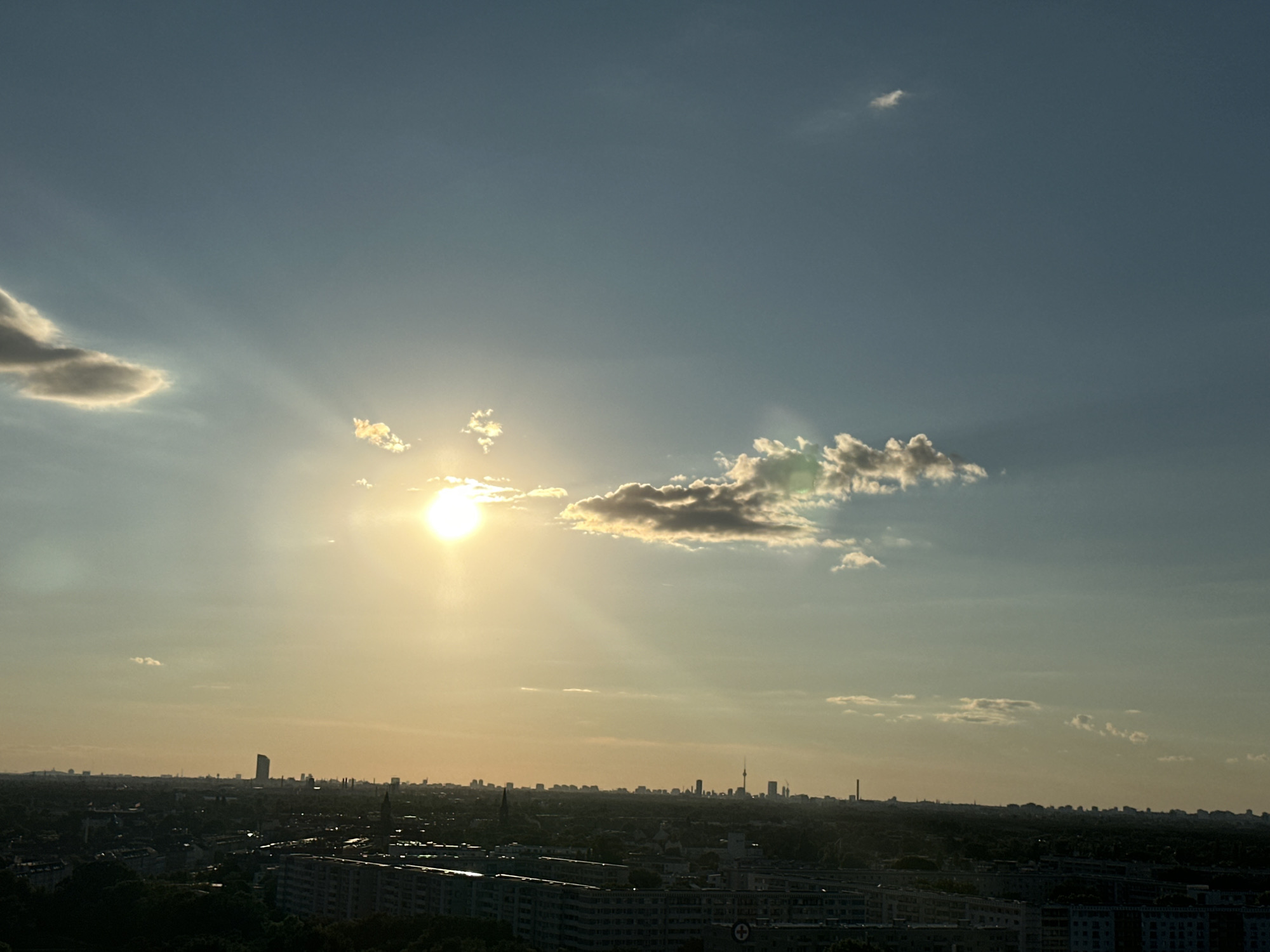 Berlin skyline glows during a vivid summer sunset