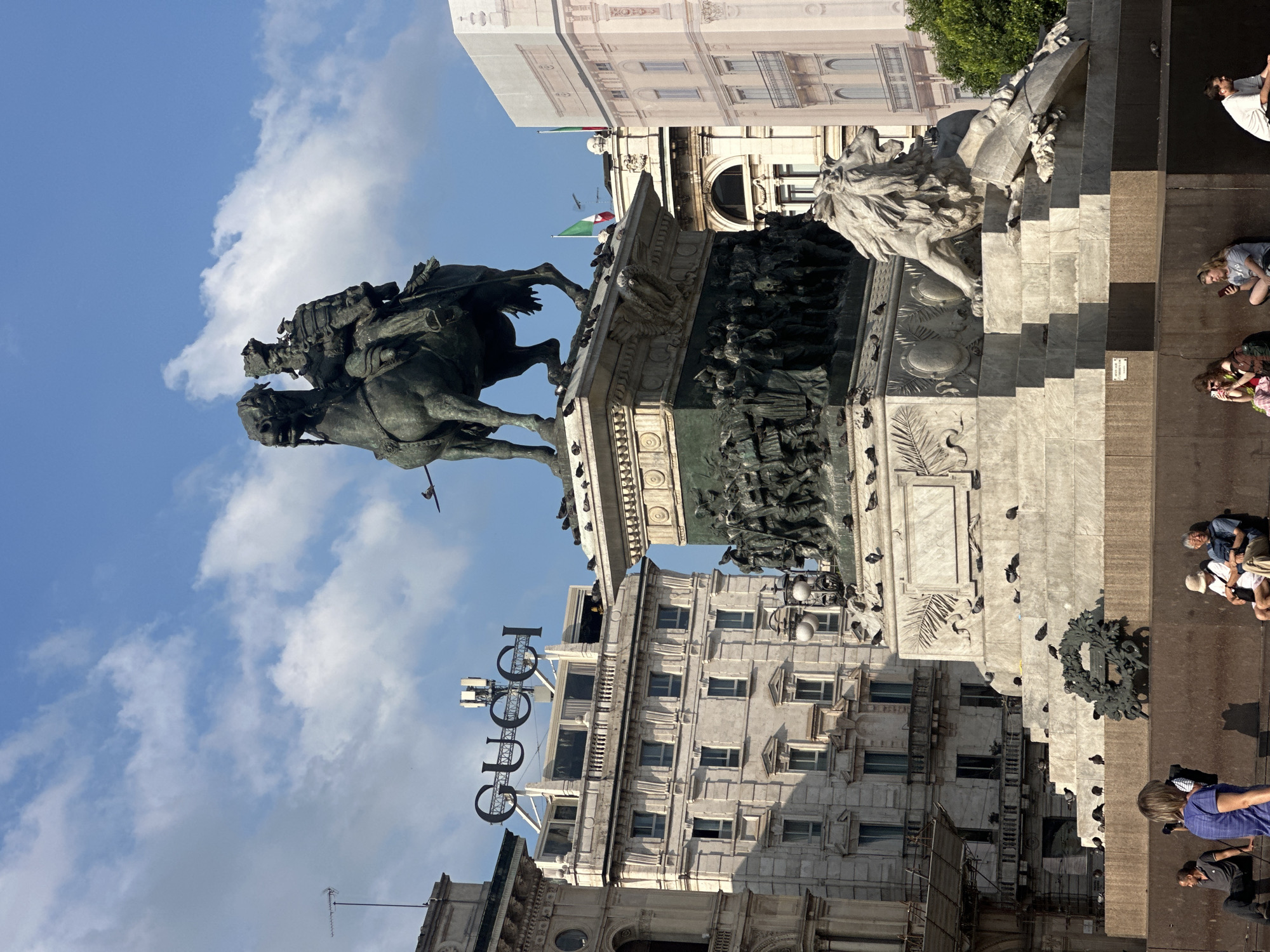 Milan's Piazza del Duomo and surrounding streets, July morning