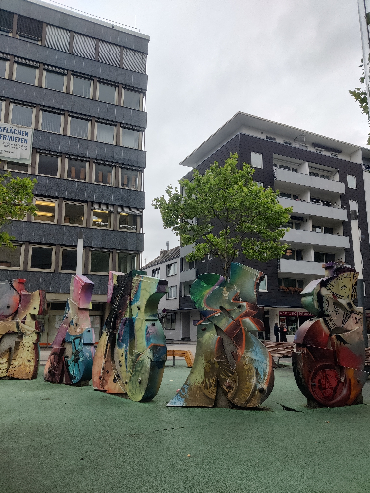 Street art and Gothic architecture in downtown Dortmund