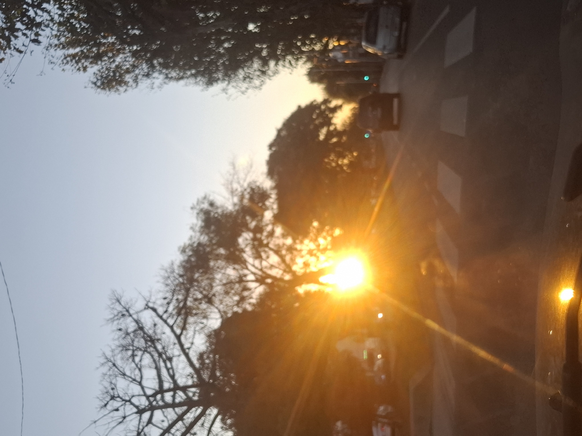 Sunset street scene captured in Villa Domínico, Argentina