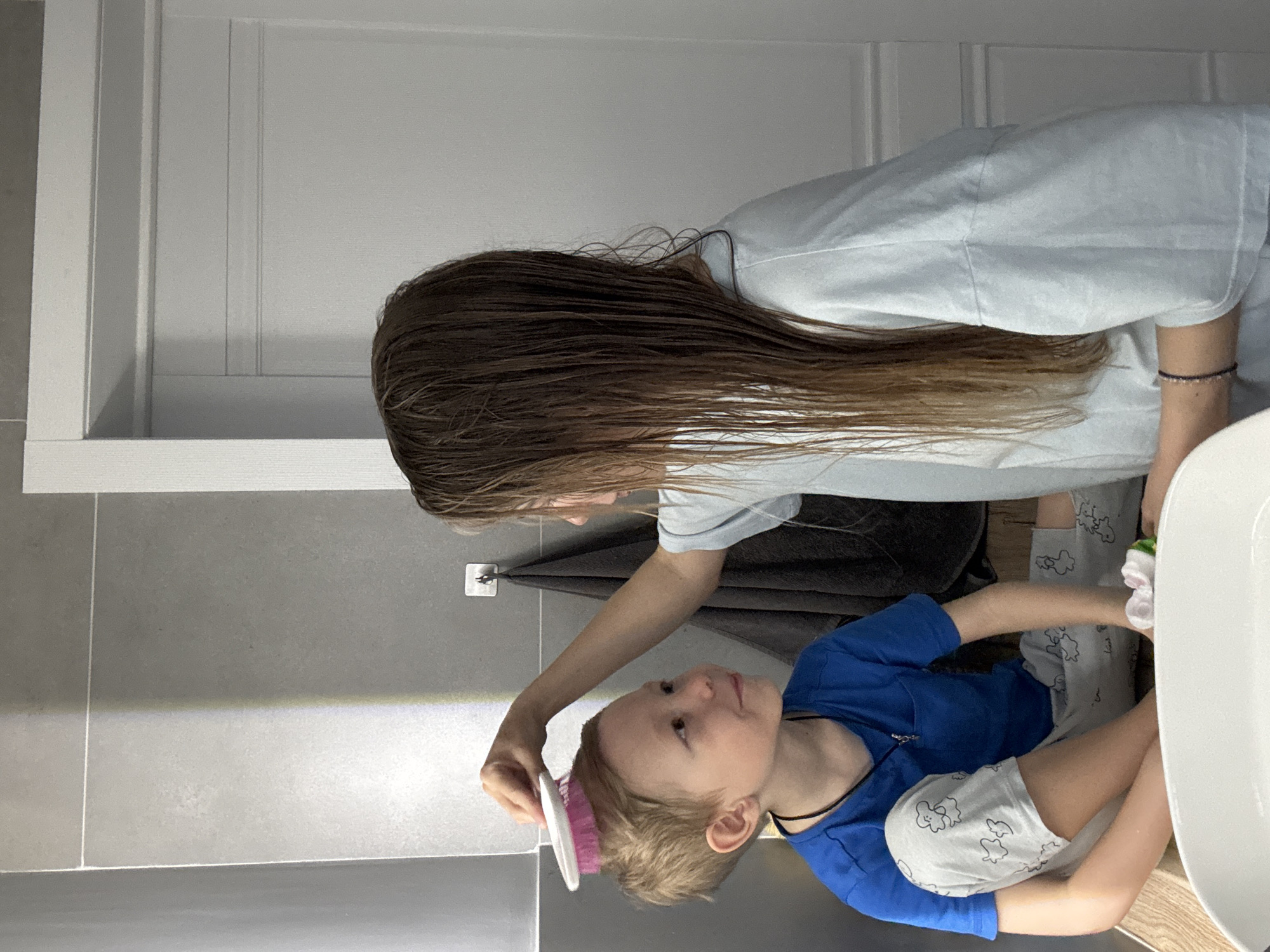 Morning bathroom routine observed in Chaikovsky, Russia