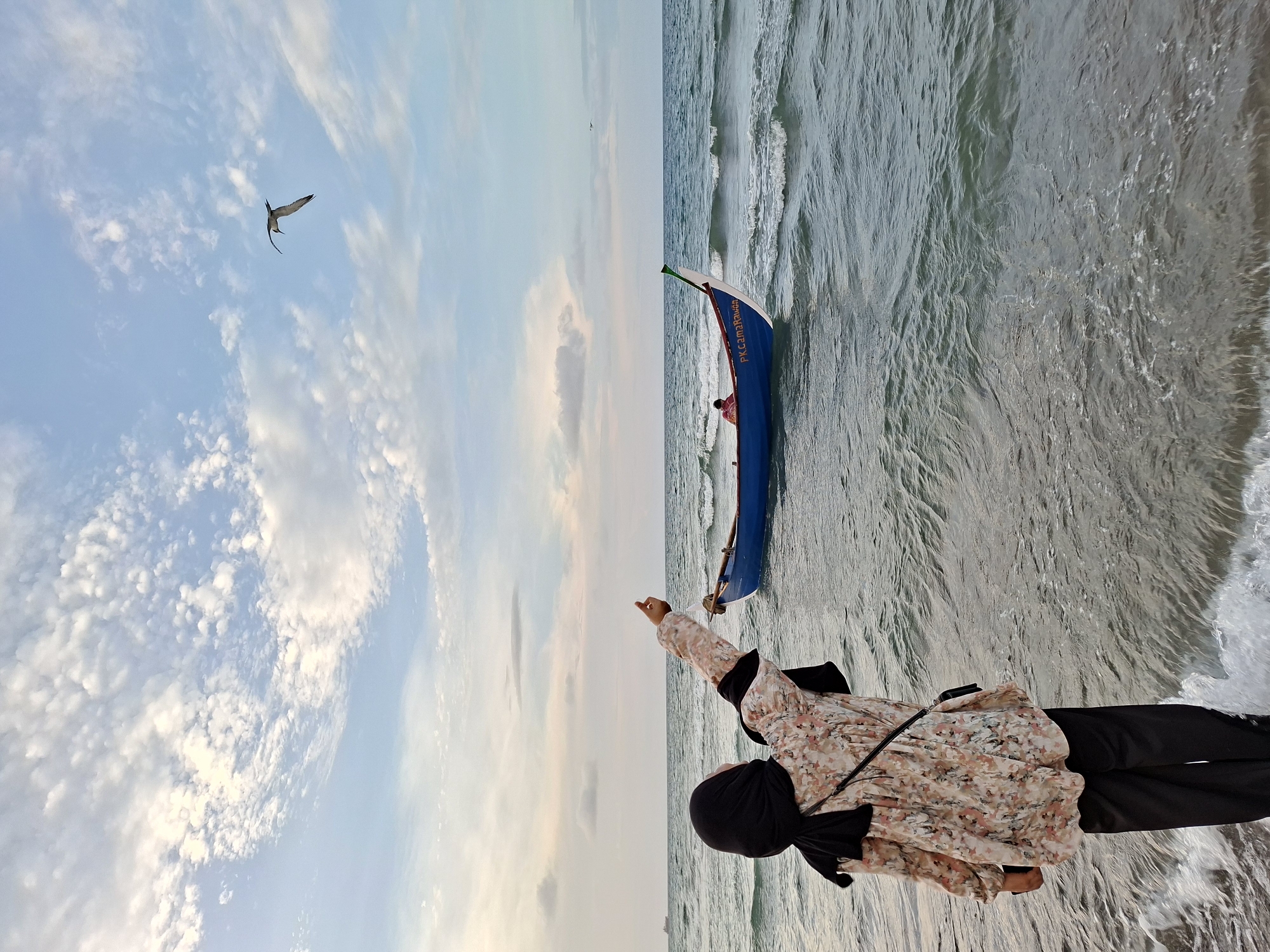Morning fishing and beach activities documented in Lhokseumawe, Indonesia