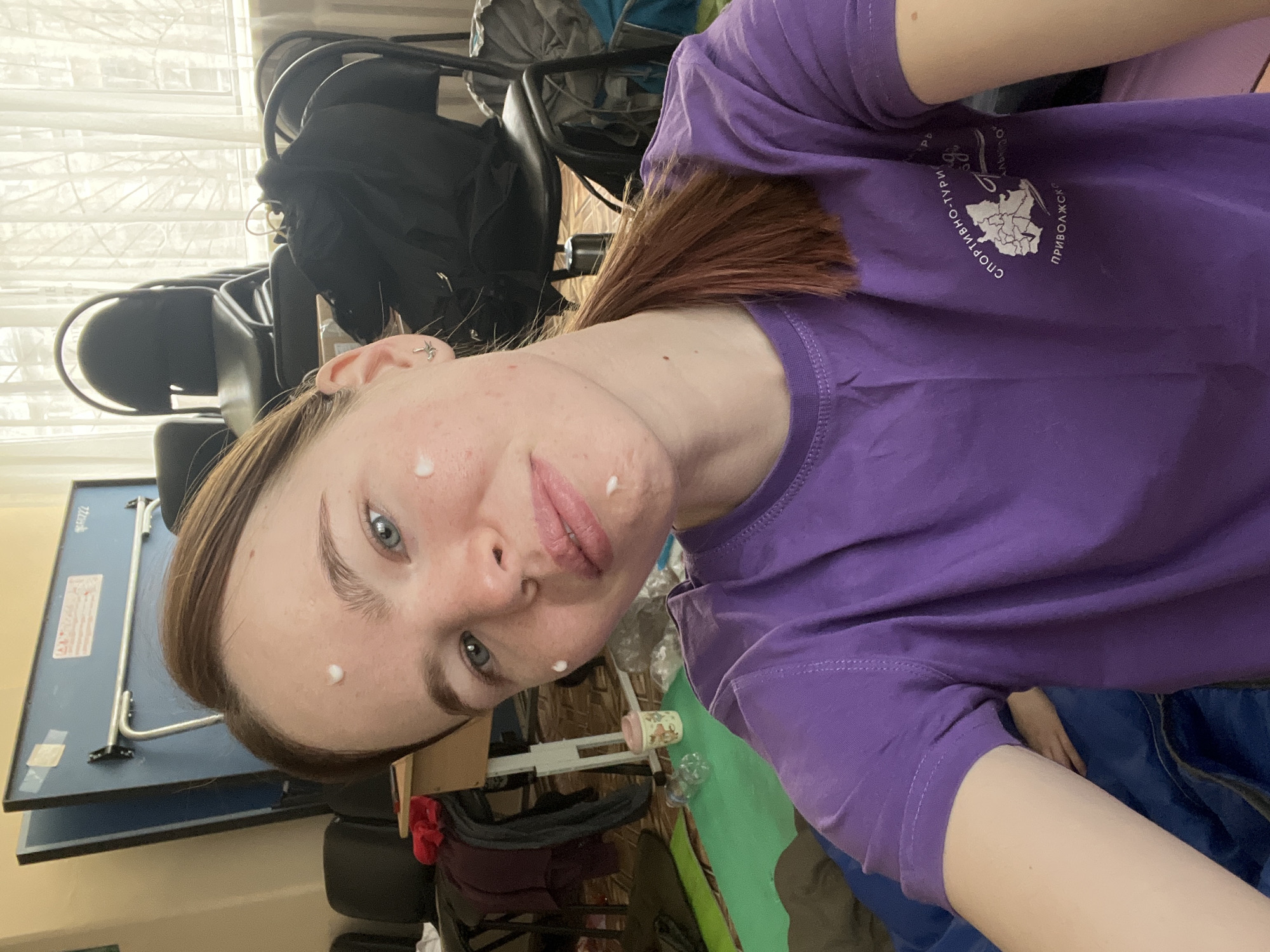 Woman documents late-night dental routine in Berezniki bathroom