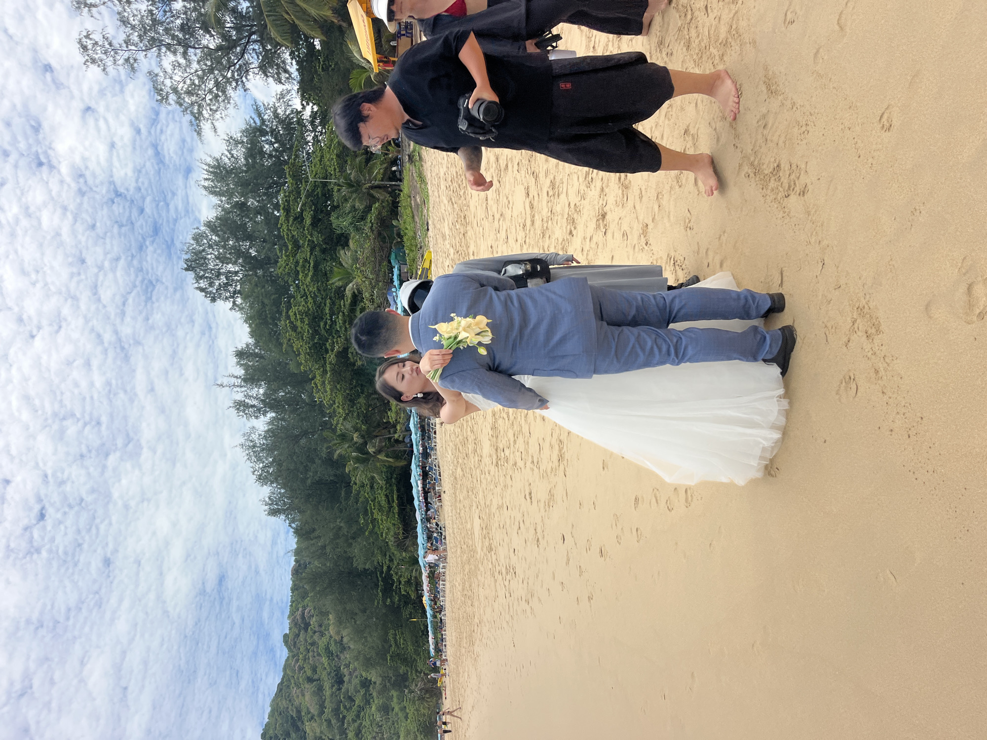 Wedding photoshoot captured on tranquil Rawai Beach, Thailand