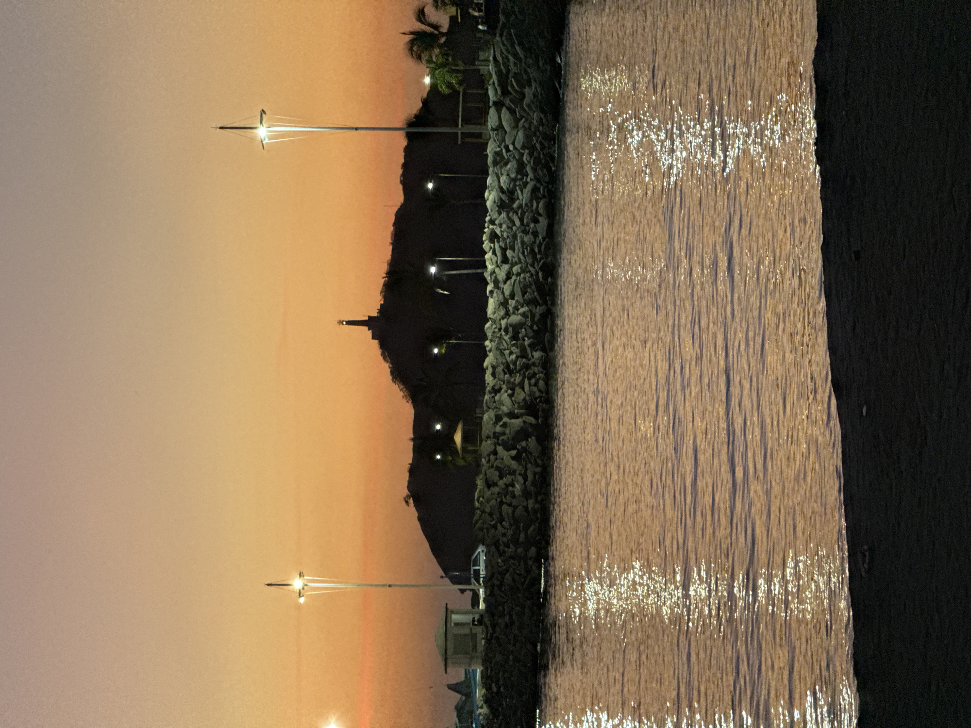 Sunset evening on El Rodadero beach, Santa Marta