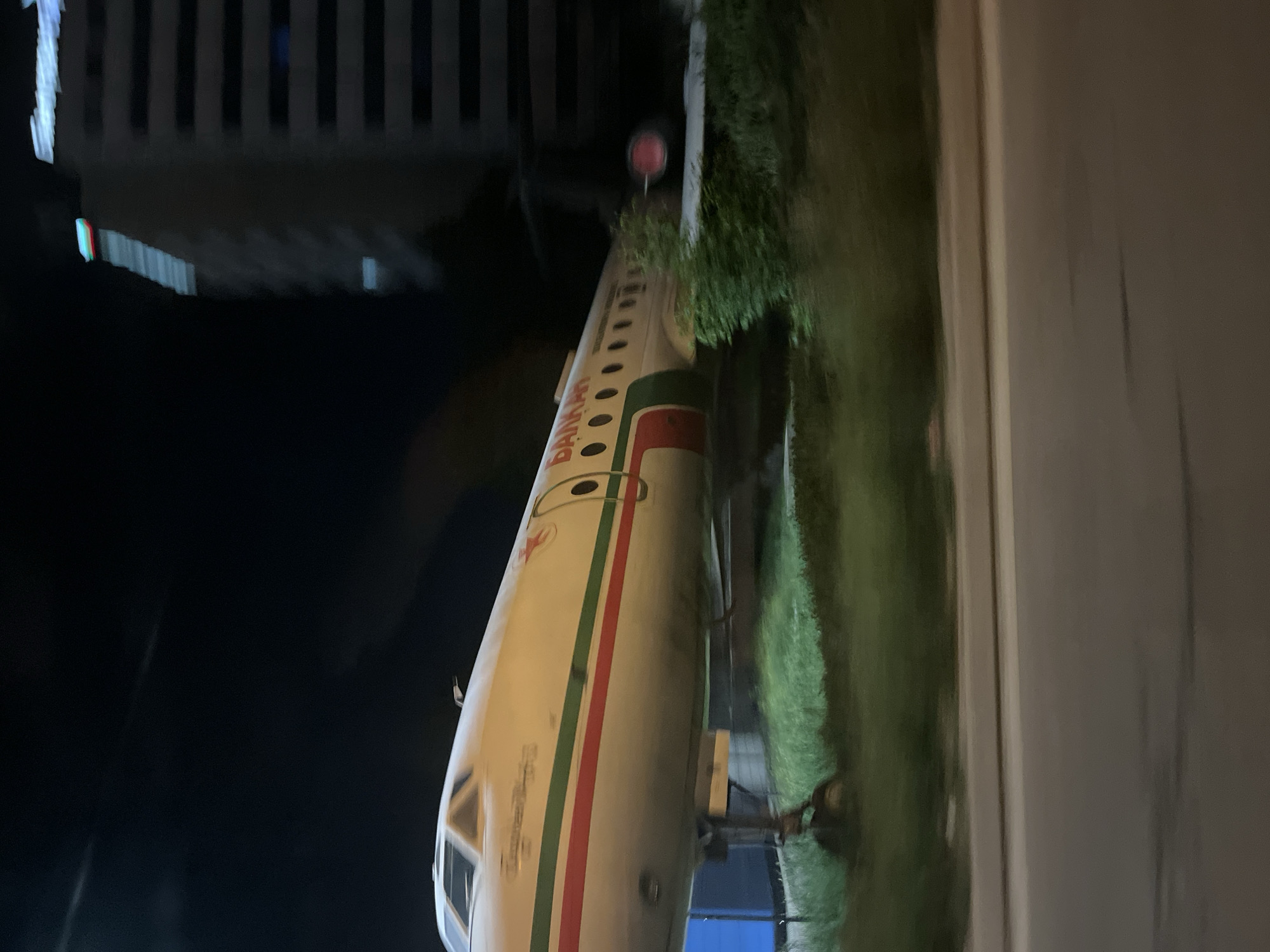 Balkan airline aircraft spotted grounded in Sofia at night